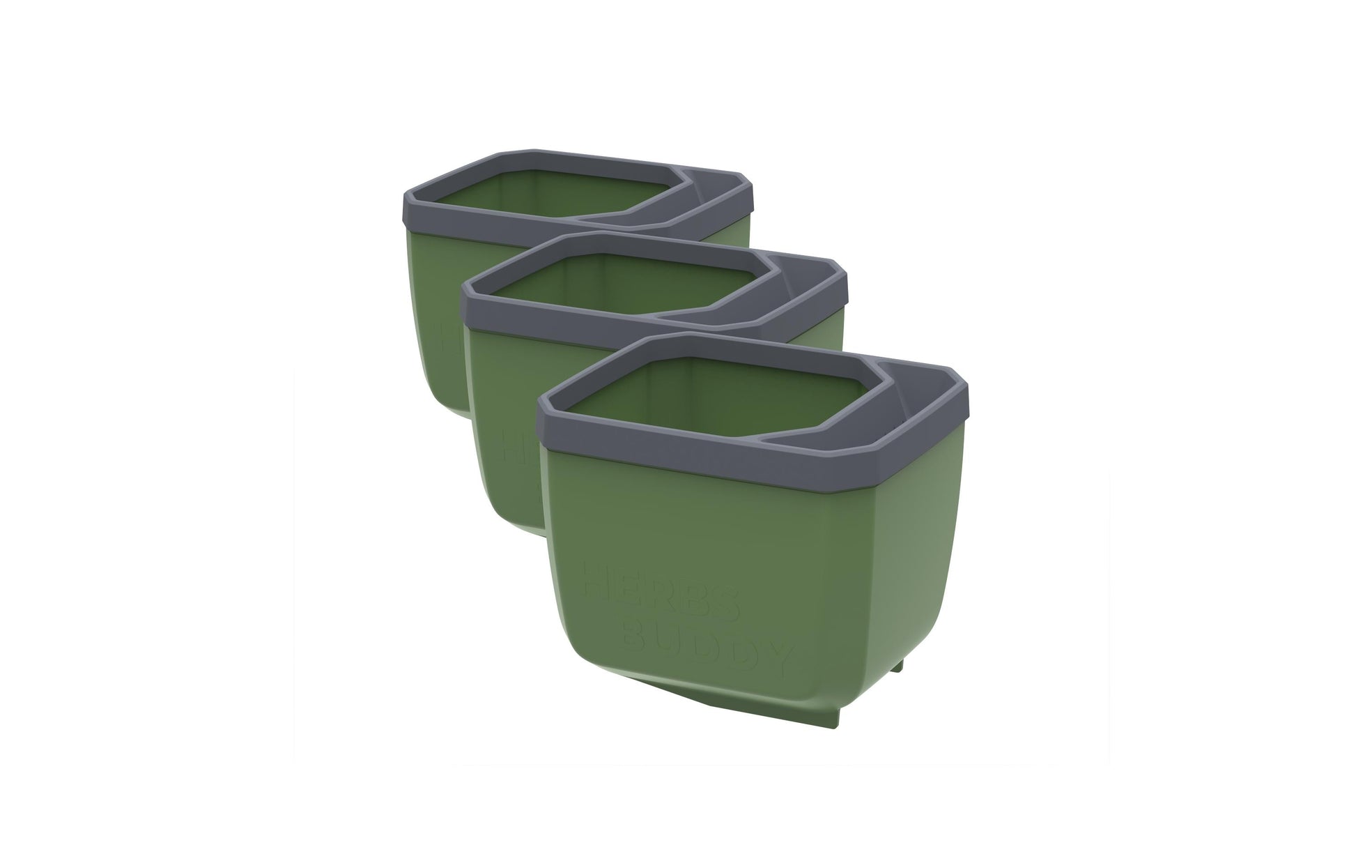 Gusta Garden Kräutertopf – 50 × 14,5 × 14,9 cm – Kunststoff, Grün – 3-teilig