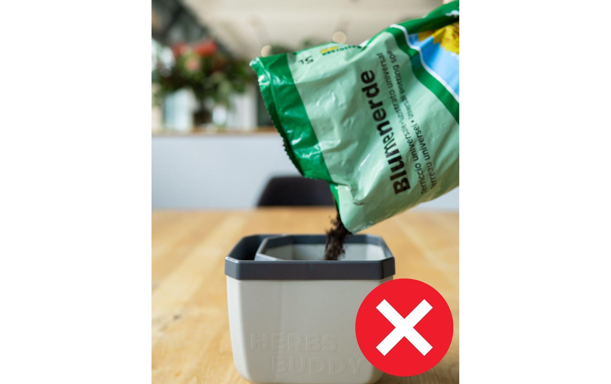 Gusta Garden HERBS BUDDY Kräutertopf – 3-teilig – Polypropylen, grau