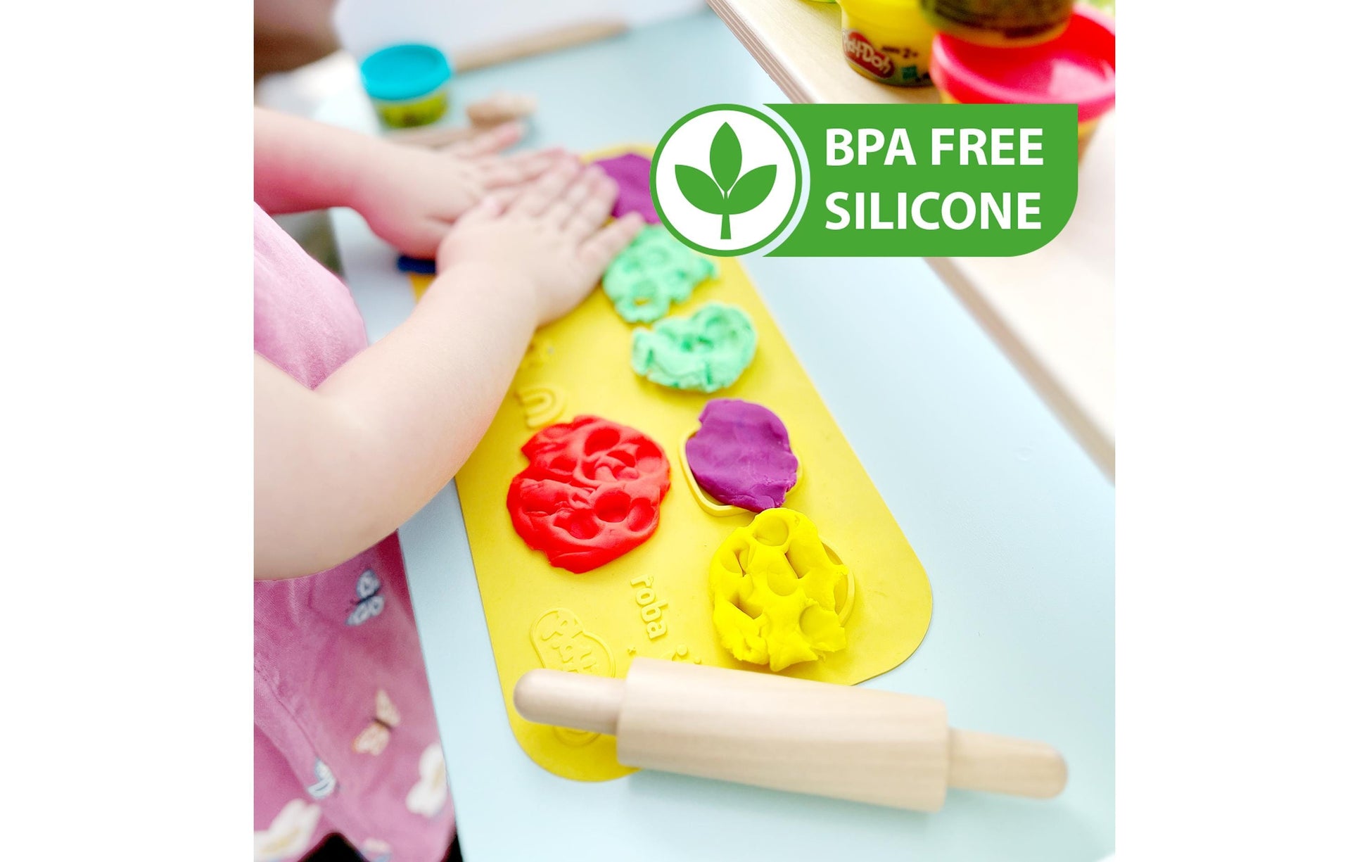 roba Play-Doh Knete-/Modelliermasse-Set – 10-teilig – Ab 3 Jahren – Mit Nudelholz, FSC-zertifiziert