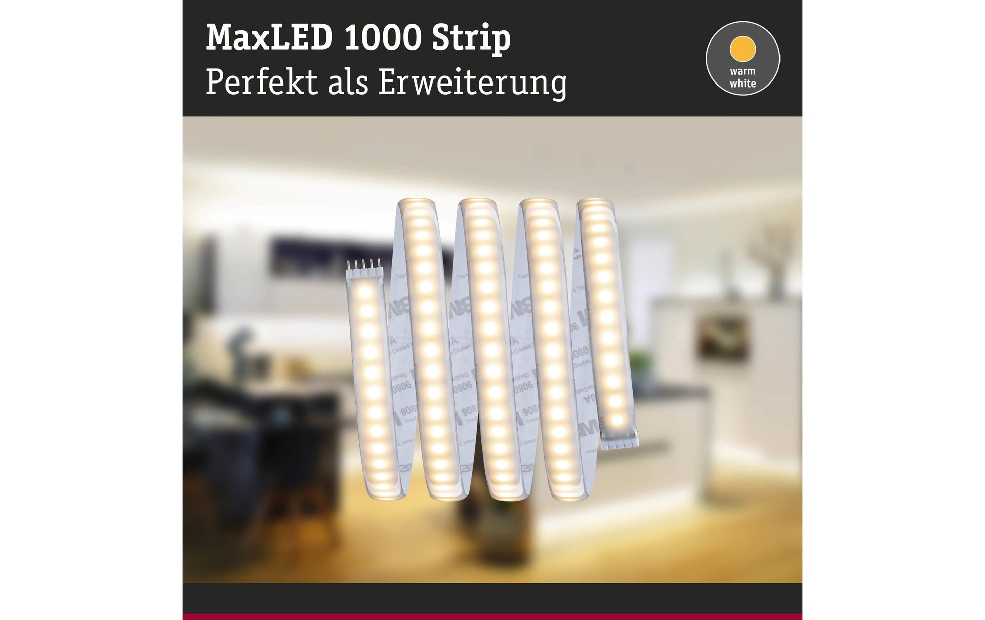 Paulmann LED-Strip 1 m – Warmweiss 2700 K, 1100 lm, 13,5 W – 1 Stk.