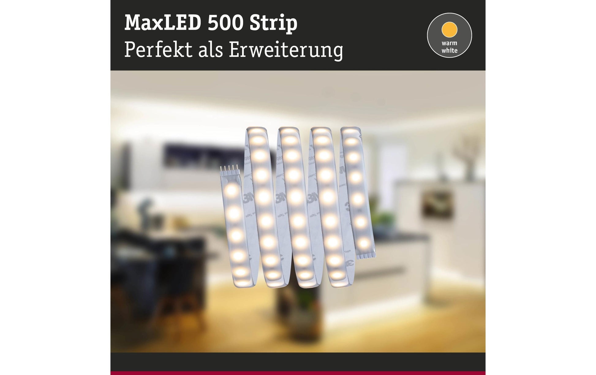 Paulmann LED-Strip 1 m – Warmweiss 2700 K, 550 lm, 7 W – 1 Stk.