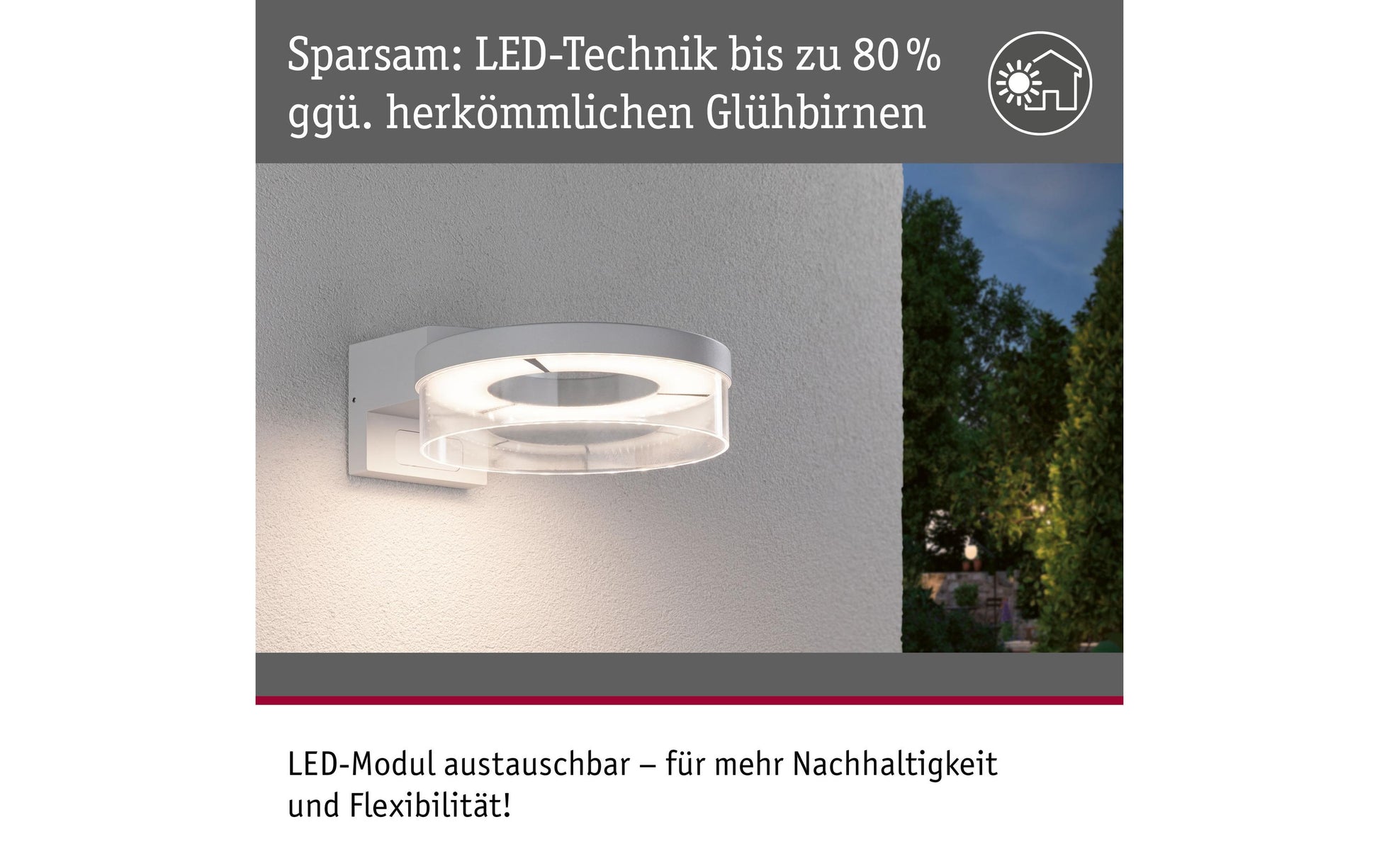 Paulmann Aussenwandleuchte – Warmweiss, 3000 K – IP44 – Netzbetrieb – mit Bewegungsmelder – Weiss – Aluminium
