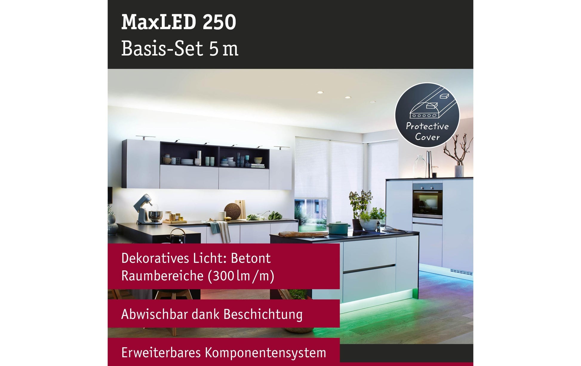 Paulmann LED-Streifen Aussen – RGBW, 3000 K – IP44 – Netzbetrieb, Zigbee – dimmbar – Silber, Kunststoff