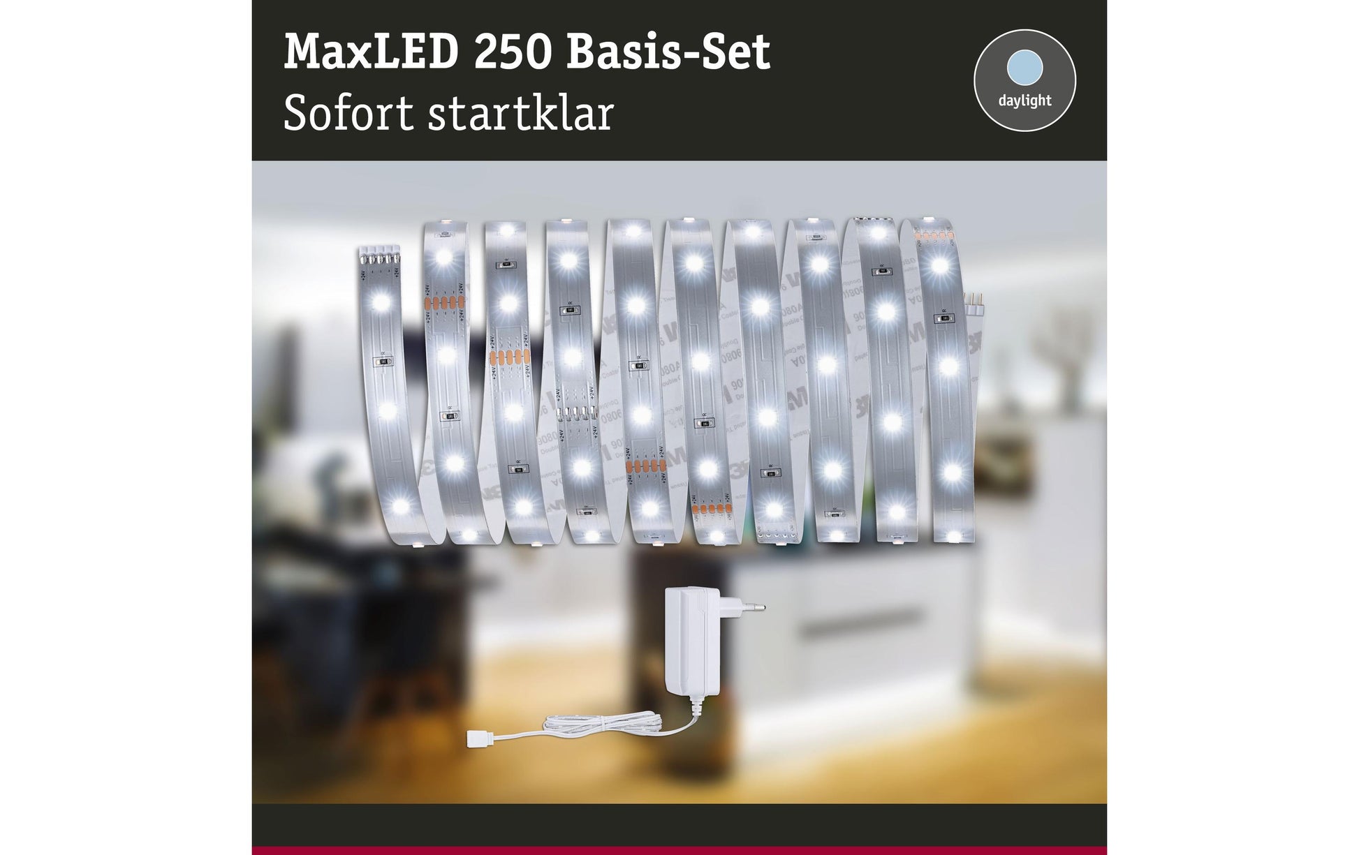 Paulmann LED-Strip – Set, 3 m, 900 lm, 12 W, 6500 K, dimmbar, weiss