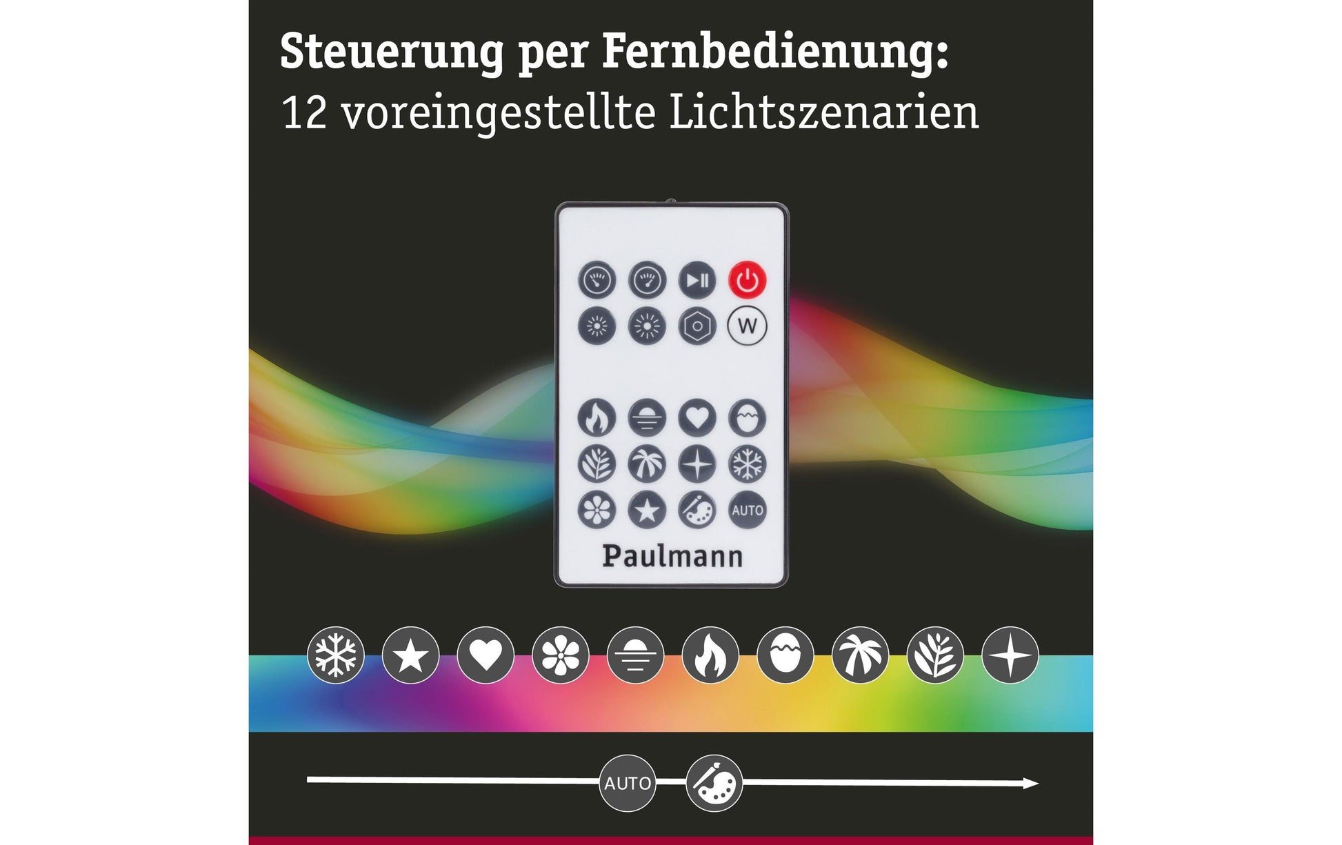Paulmann EntertainLED TV-Backlight-Set – RGB, USB-betrieben, dimmbar – für 75" TVs – Schwarz