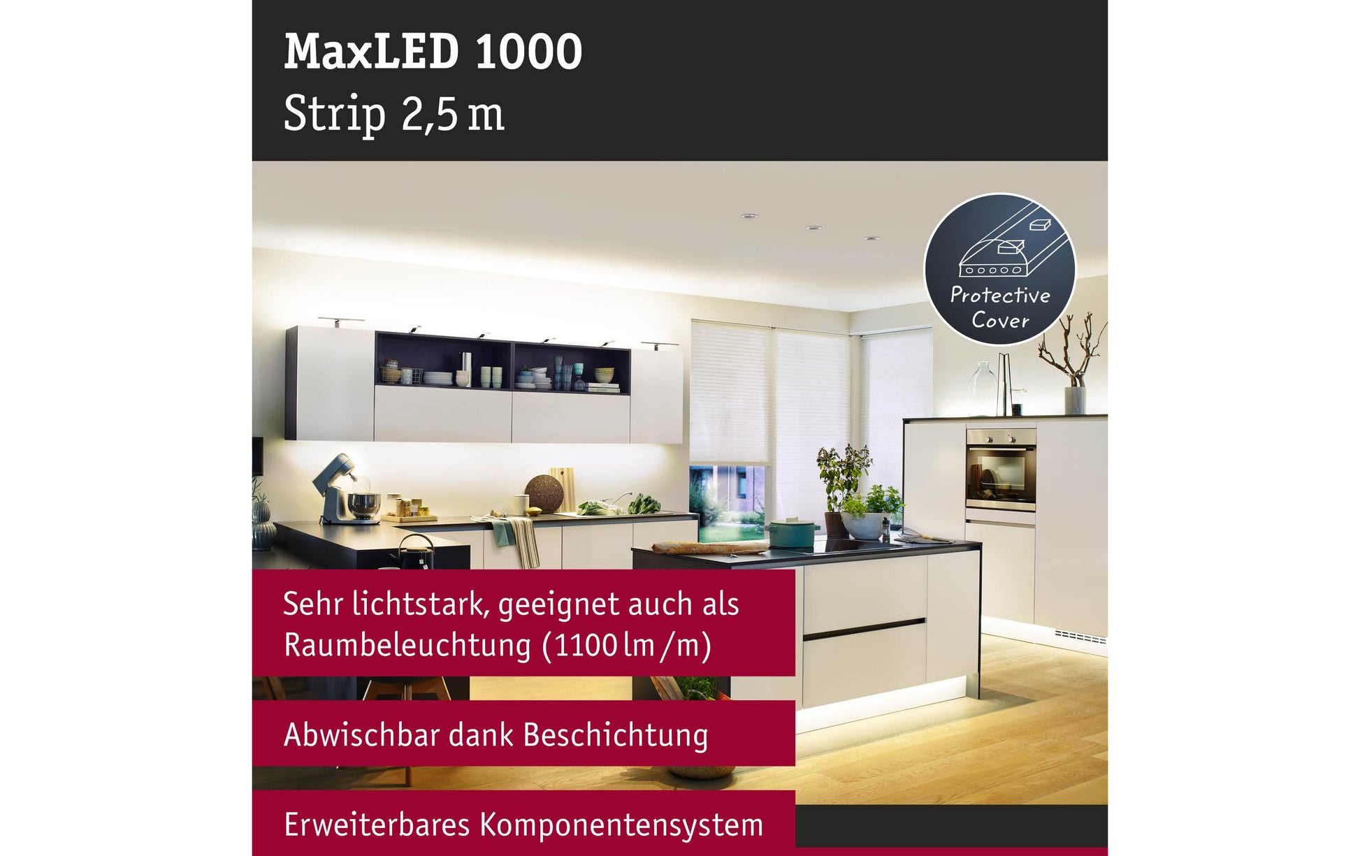 Paulmann LED-Strip 2,5 m – Warmweiss, 2200 lm, 29 W – IP44 – 1 Stk.