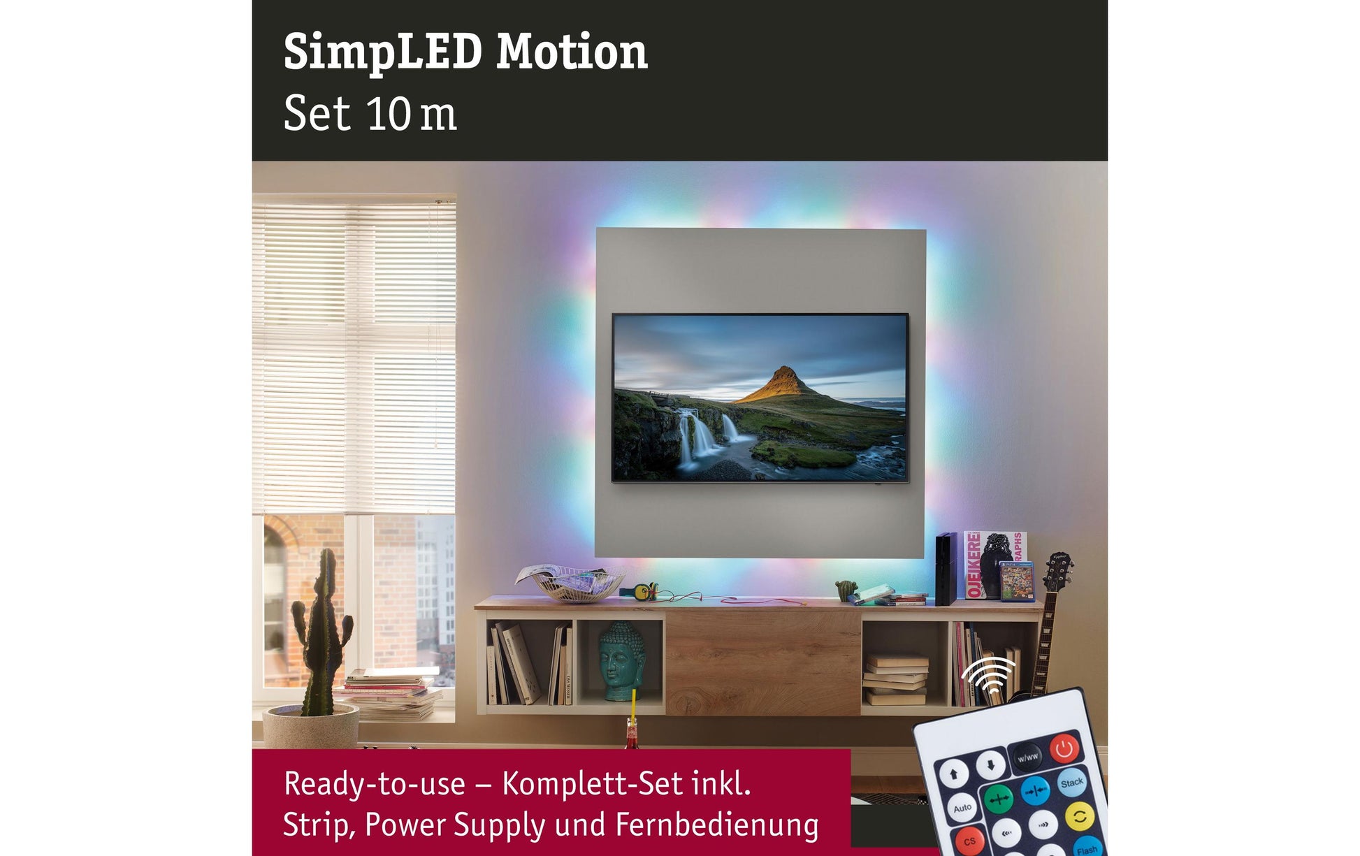 Paulmann LED-Strip – 2er Pack, 10 m, 650 lm, 17 W, RGB, dimmbar, weiss, Fernbedienung