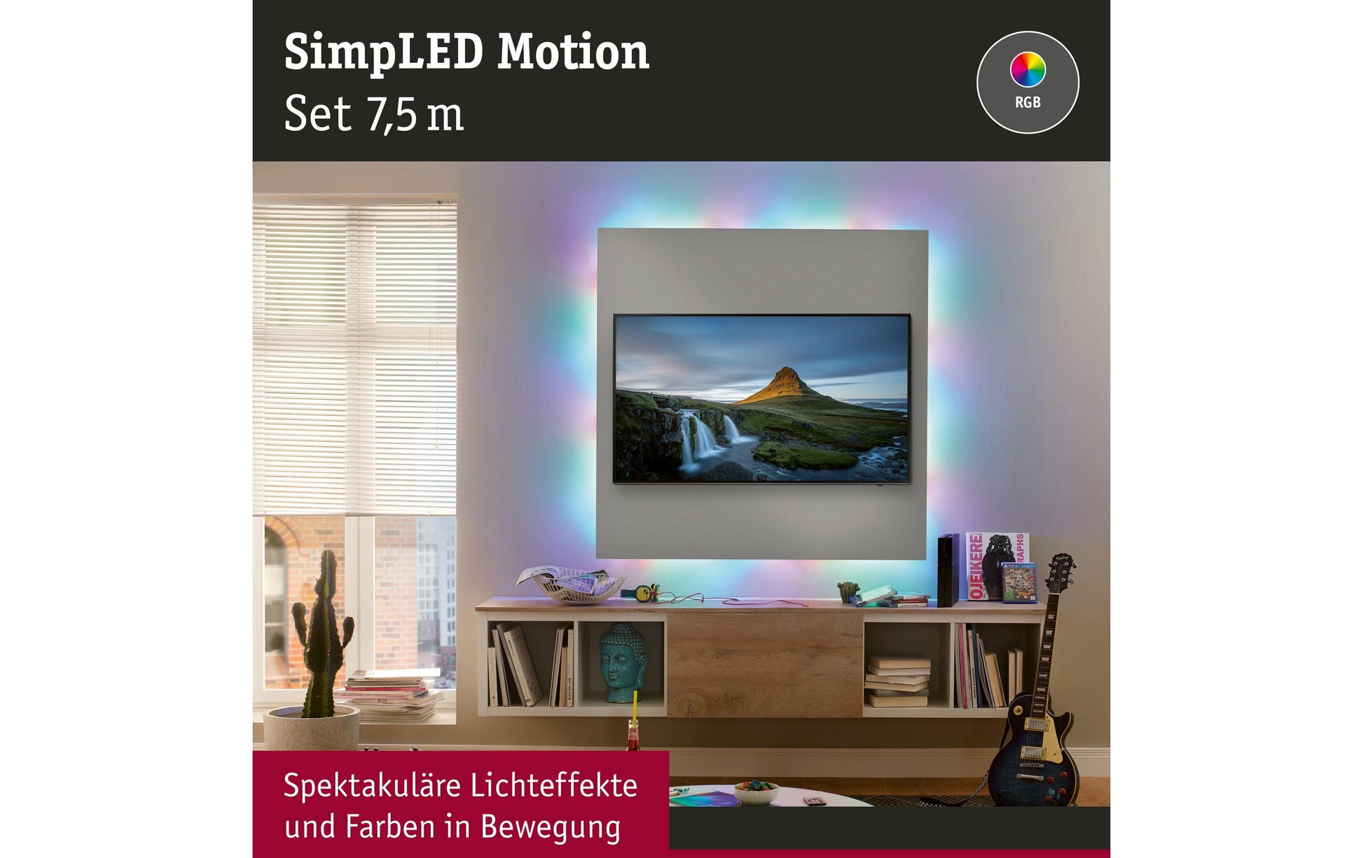 Paulmann LED-Strip – 2er Pack, 7,5 m, 494 lm, 15 W, RGB, dimmbar, weiss, Fernbedienung, inkl. Netzteil