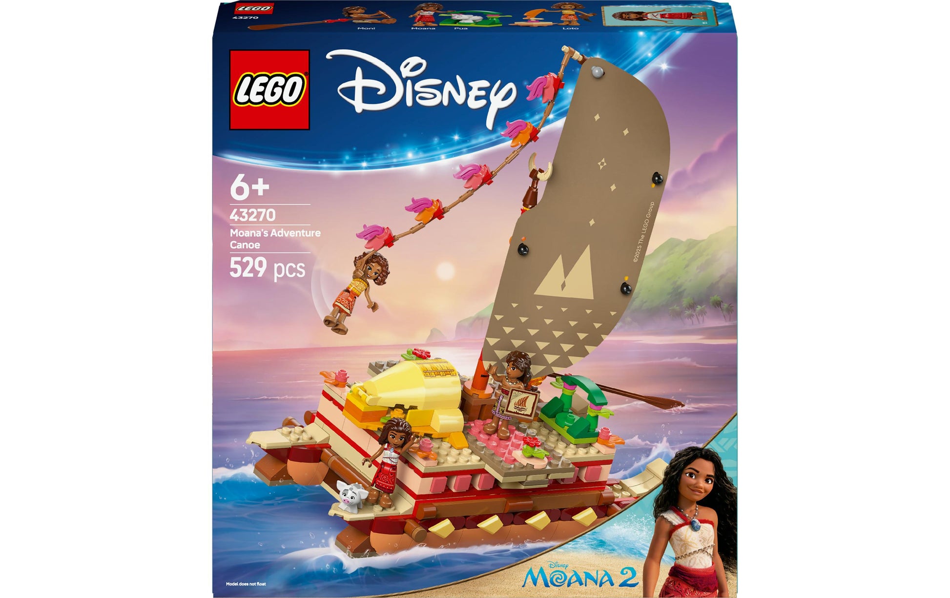 LEGO Set Vaianas Abenteuerfloss – 529-teilig – ab 6 Jahren – Disney Princess