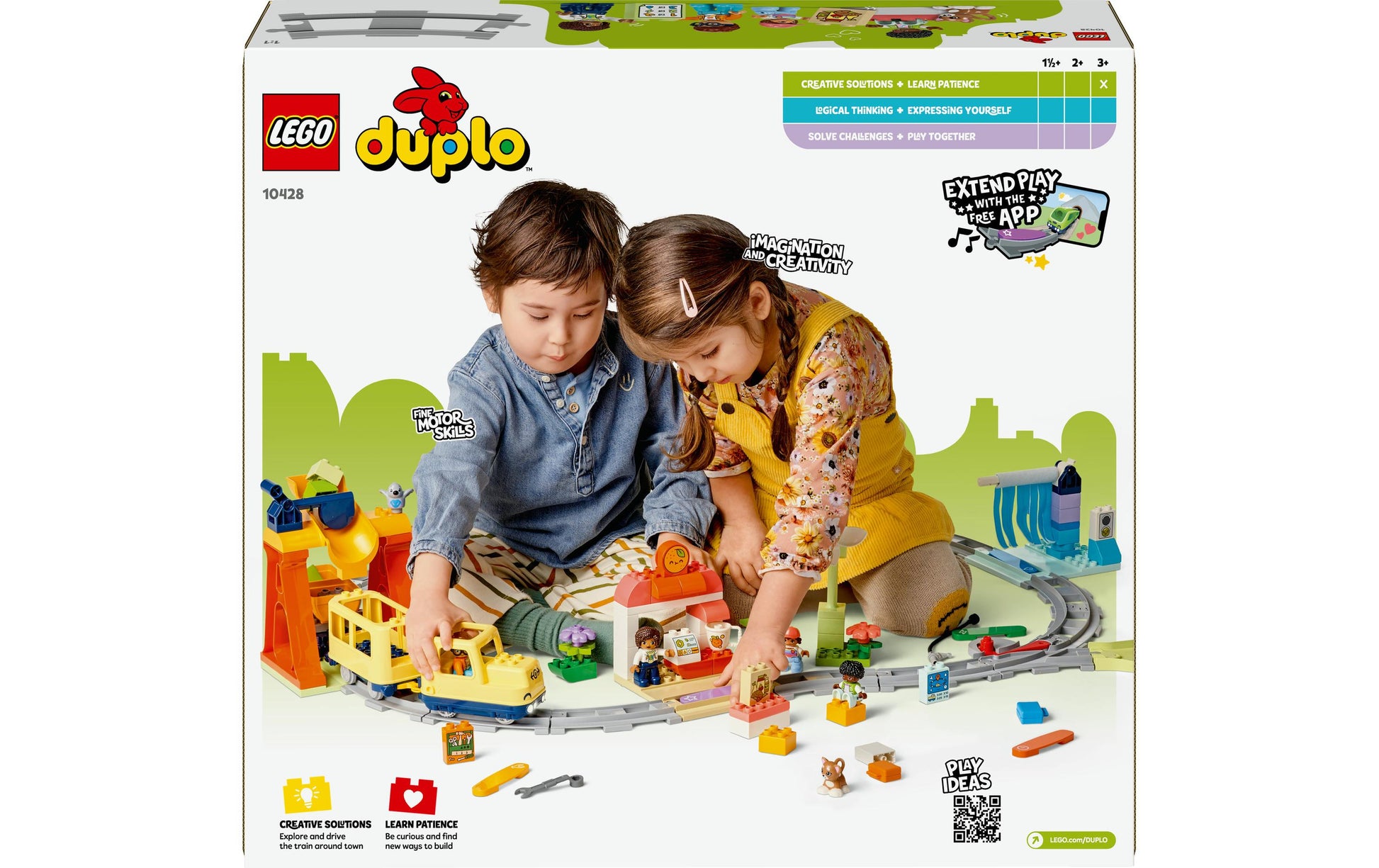 LEGO DUPLO Grosse interaktive Eisenbahn – 103-teilig – 48 × 12,4 × 52,3 cm – ab 3 J.