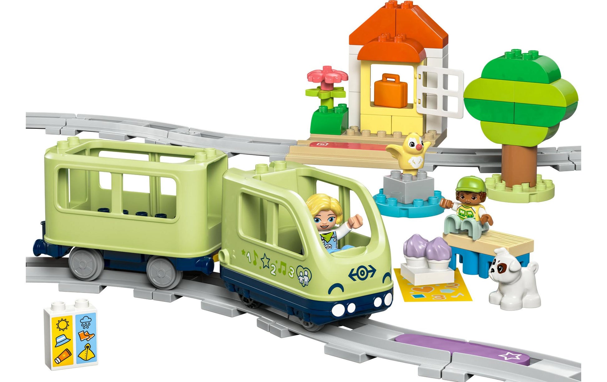 LEGO DUPLO Eisenbahn – 57-teilig – 37,8 × 9,4 × 48 cm – 4 Batterien (LR03/AAA) – ab 2 J.