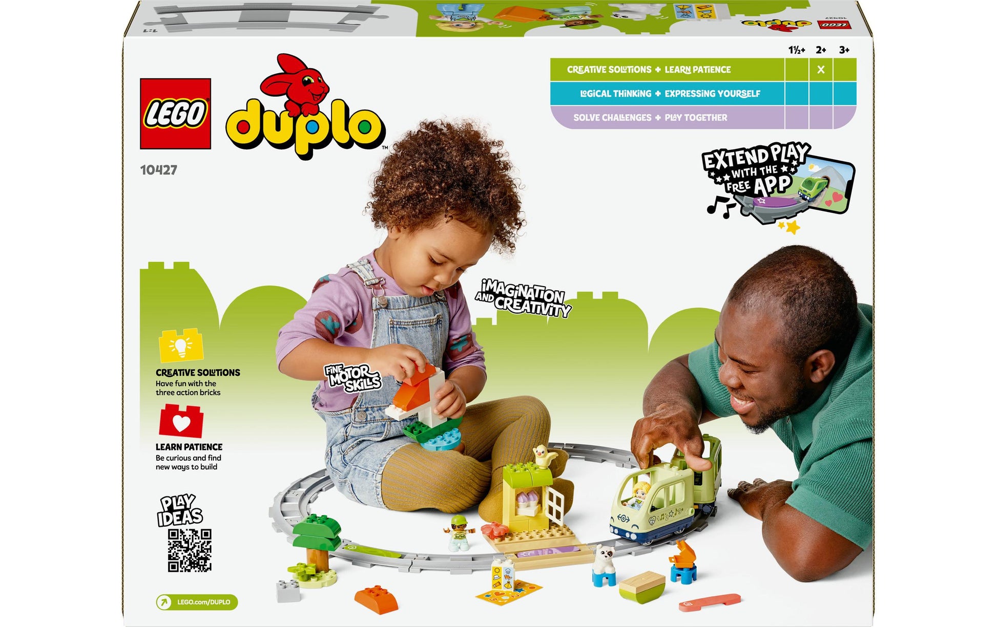 LEGO DUPLO Eisenbahn – 57-teilig – 37,8 × 9,4 × 48 cm – 4 Batterien (LR03/AAA) – ab 2 J.