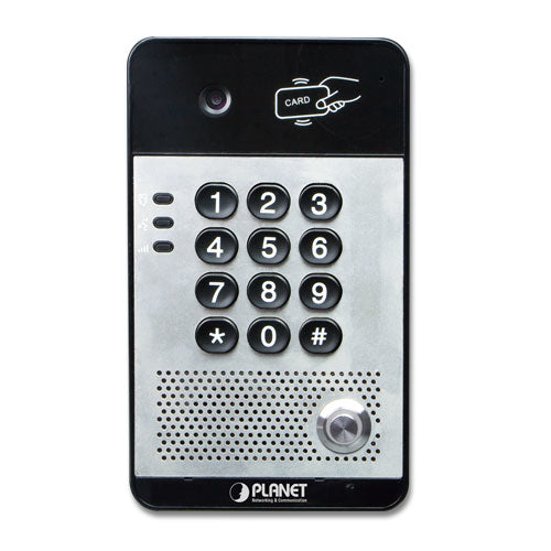 PLANET IP-Türsprechanlage – 1 MP, 1280×720, 110°/95°, PoE, IP65, Schwarz/Silber