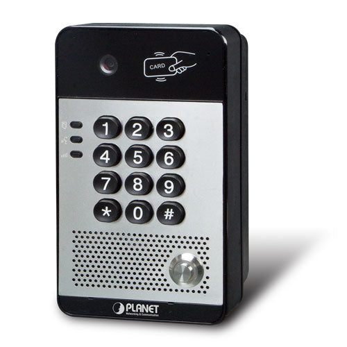 PLANET IP-Türsprechanlage – 1 MP, 1280×720, 110°/95°, PoE, IP65, Schwarz/Silber