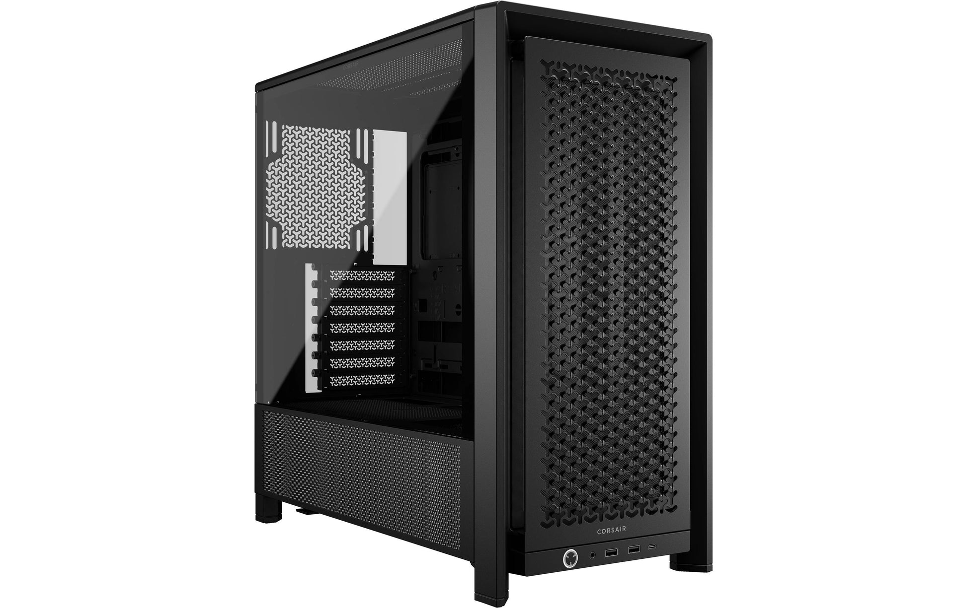 Corsair 4000D – PC-Gehäuse – Midi Tower, Schwarz, ATX/EATX, Seitenfenster, 7 Erweiterungsslots