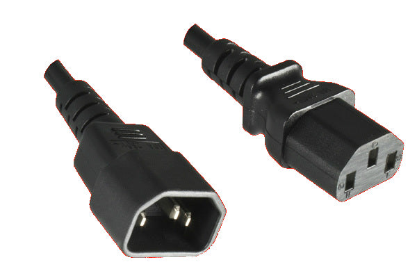 Diggelmann Netzkabel, IEC C13 auf IEC C14, halogenfrei, 10 A, 0,5 m, schwarz