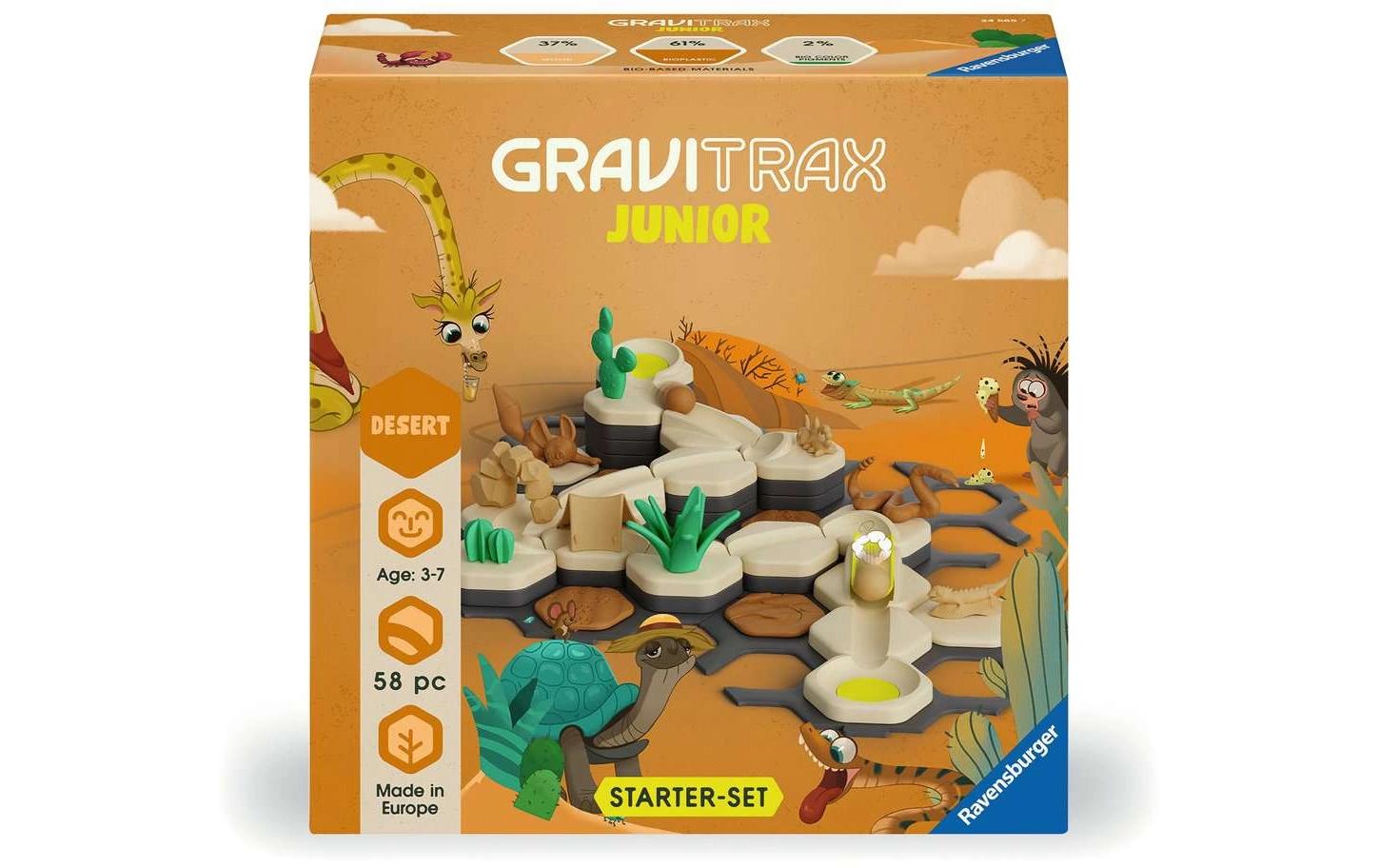 Ravensburger GraviTrax Junior Starter Set S My Desert Kugelbahn – 58-teilig – ab 3 Jahren – FSC-Holz – mehrfarbig