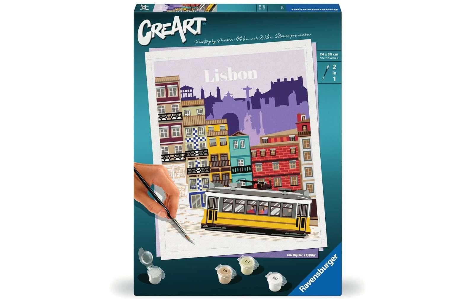 Ravensburger CreArt – Malen-nach-Zahlen-Set – Colorful Lissabon – 24 × 30 cm – ab 12 Jahren