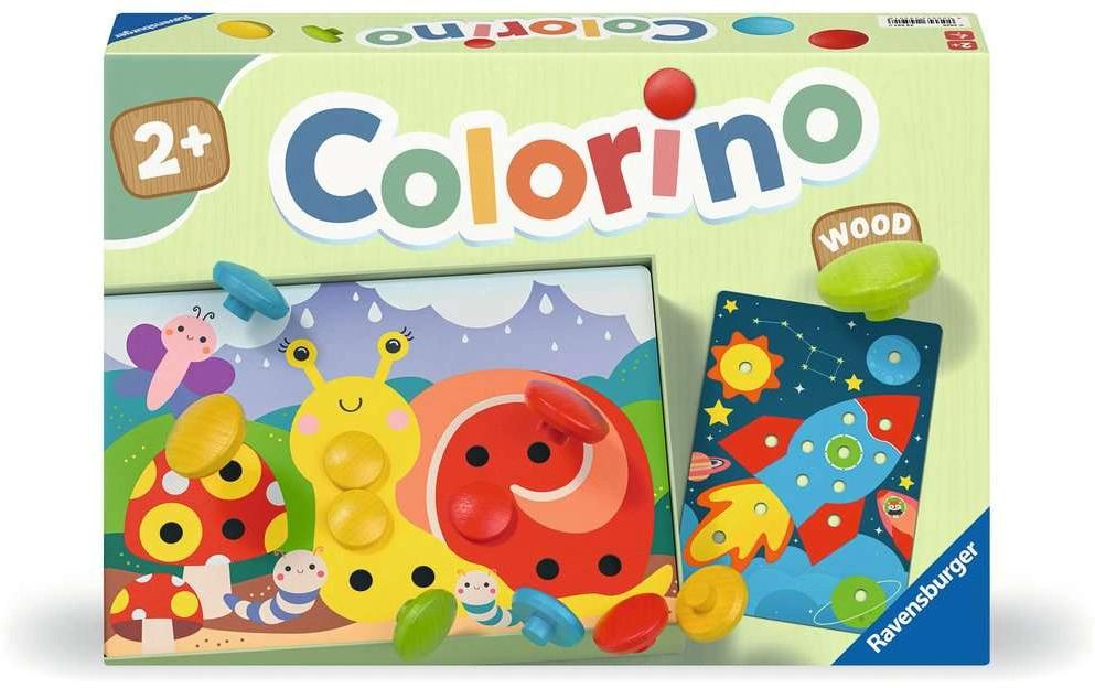 Ravensburger Lernspiel – Mein Holz-Colorino, Brettspiel, 1 Spieler, ab 2 Jahren, Mehrsprachig