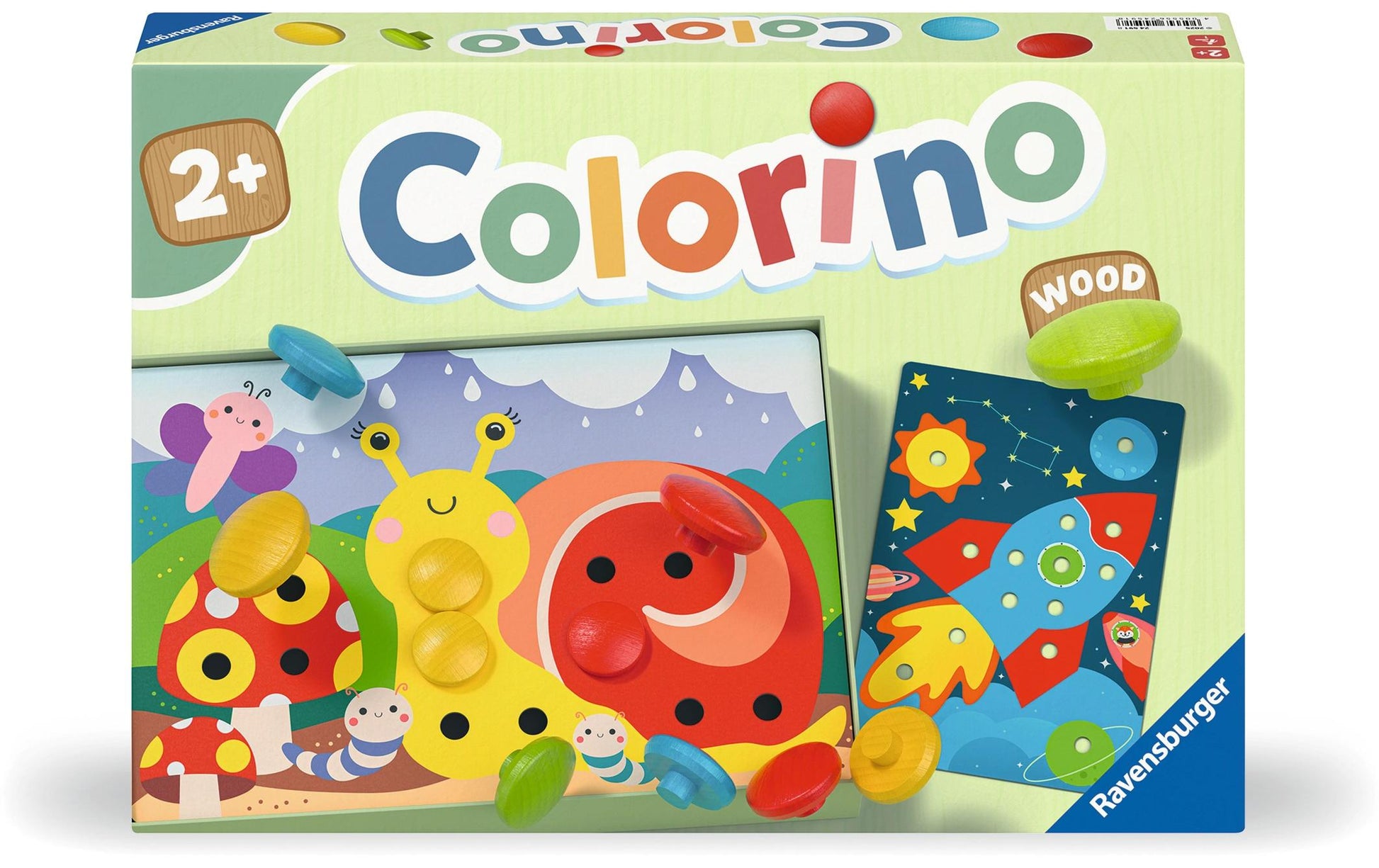 Ravensburger Lernspiel – Mein Holz-Colorino, Brettspiel, 1 Spieler, ab 2 Jahren, Mehrsprachig
