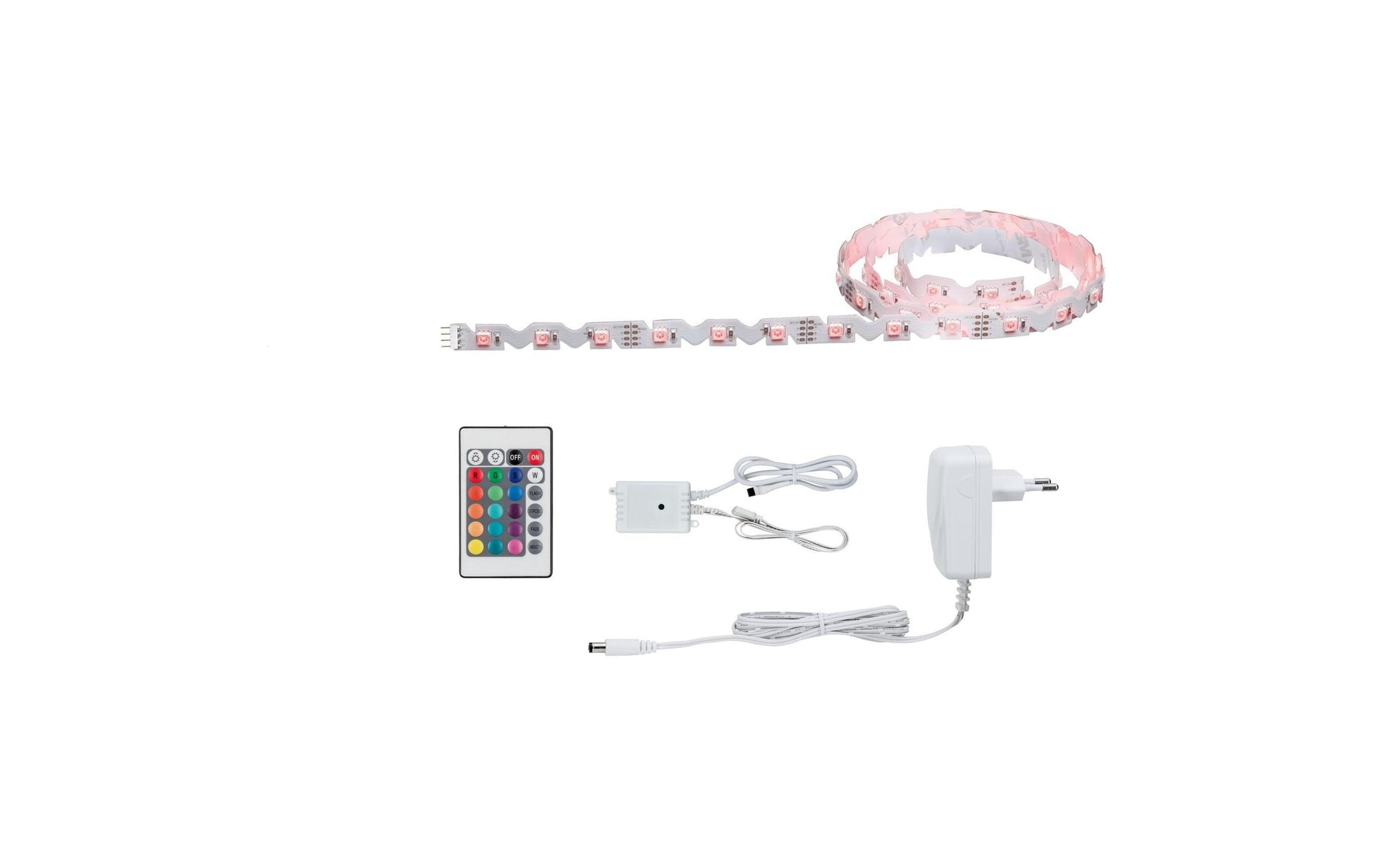 Paulmann LED-Strip – 1,5 m, RGB, 11 W, dimmbar, weiss, Fernbedienung, inkl. Netzteil