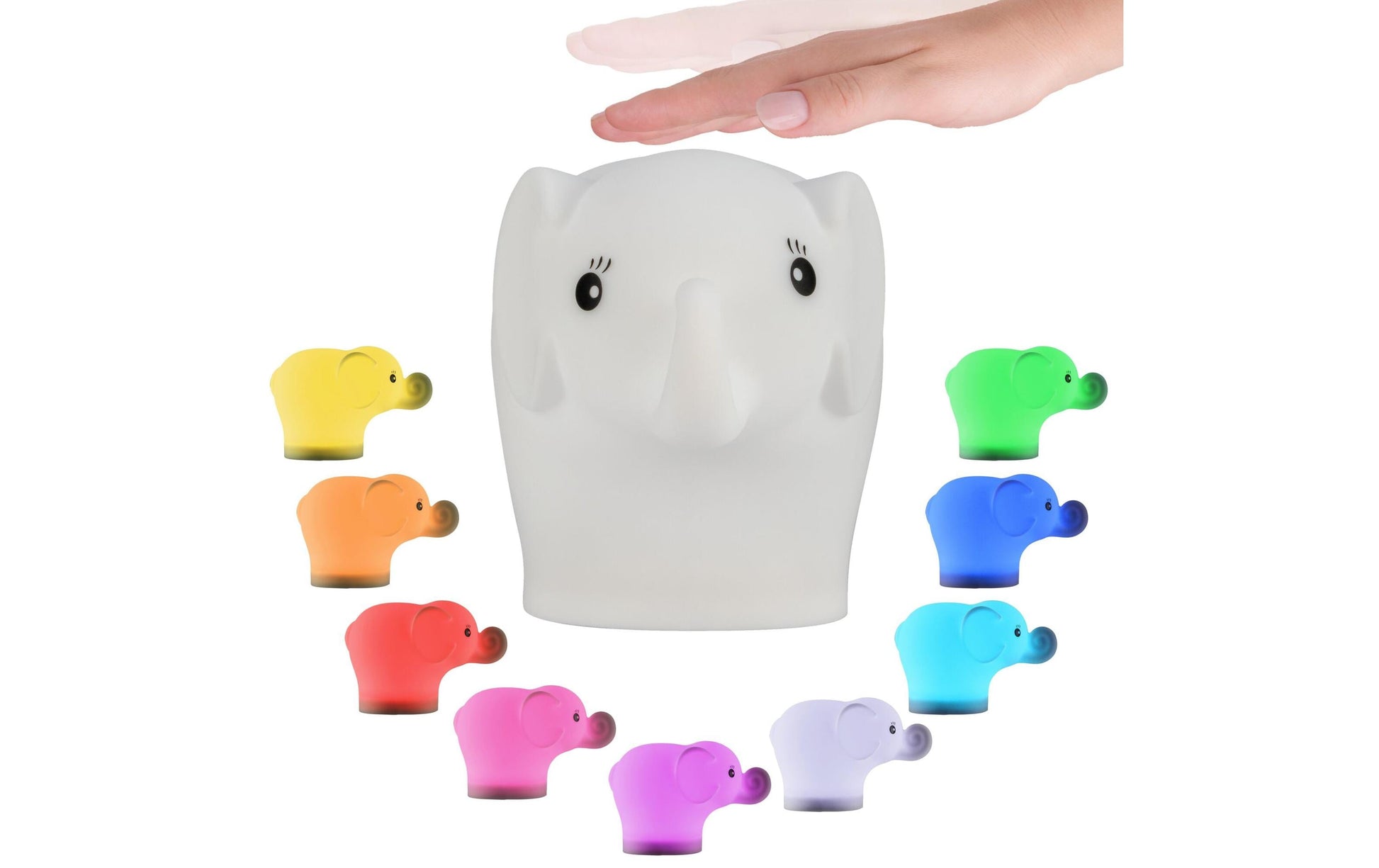 Pauleen Nachtlicht Night Elephant – 40 lm, mehrfarbig, Akku 24 h, IP20 – Weiss