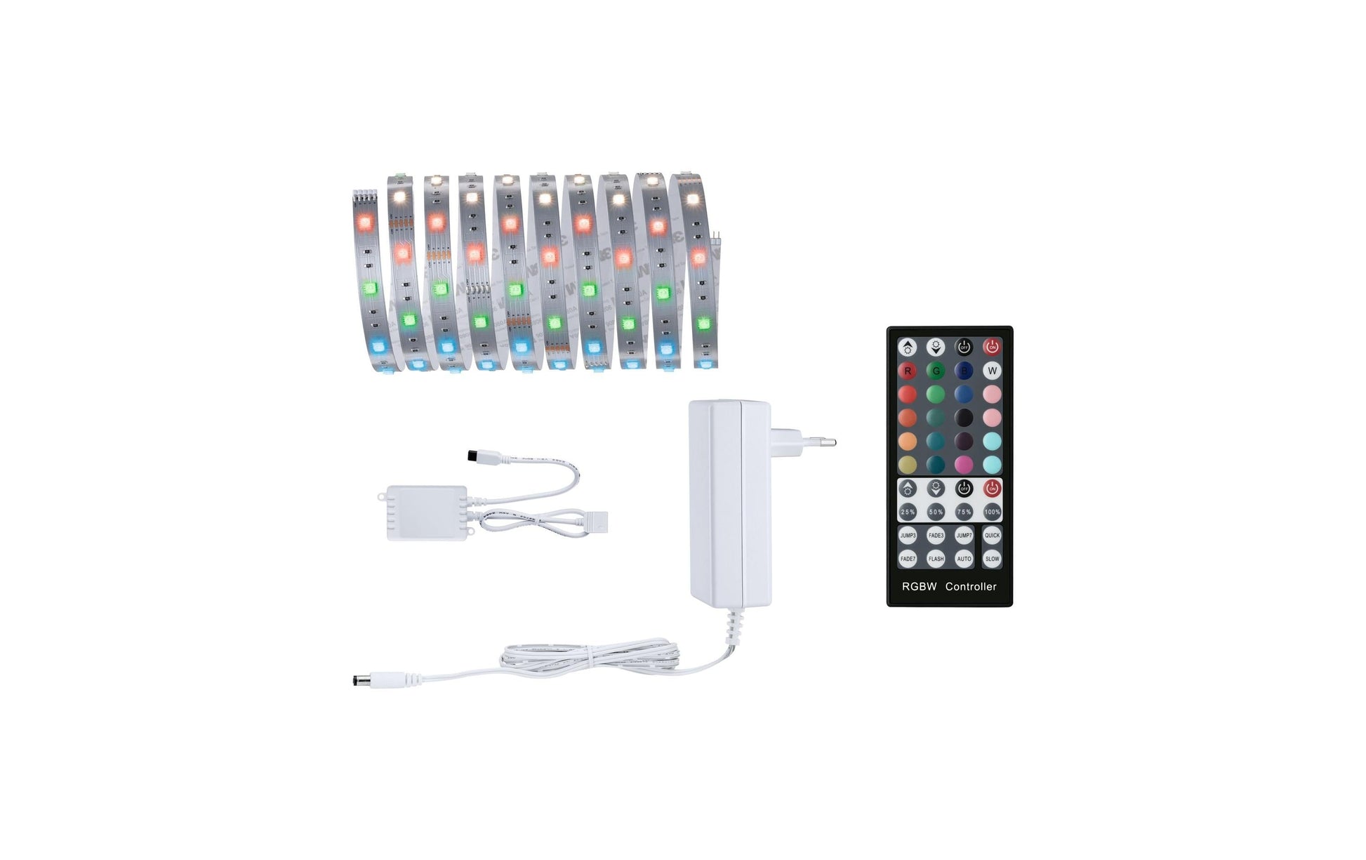 Paulmann LED-Strip MaxLED 250 – Set, 3 m, 810 lm, 19 W, RGB, dimmbar, Fernbedienung, weiss