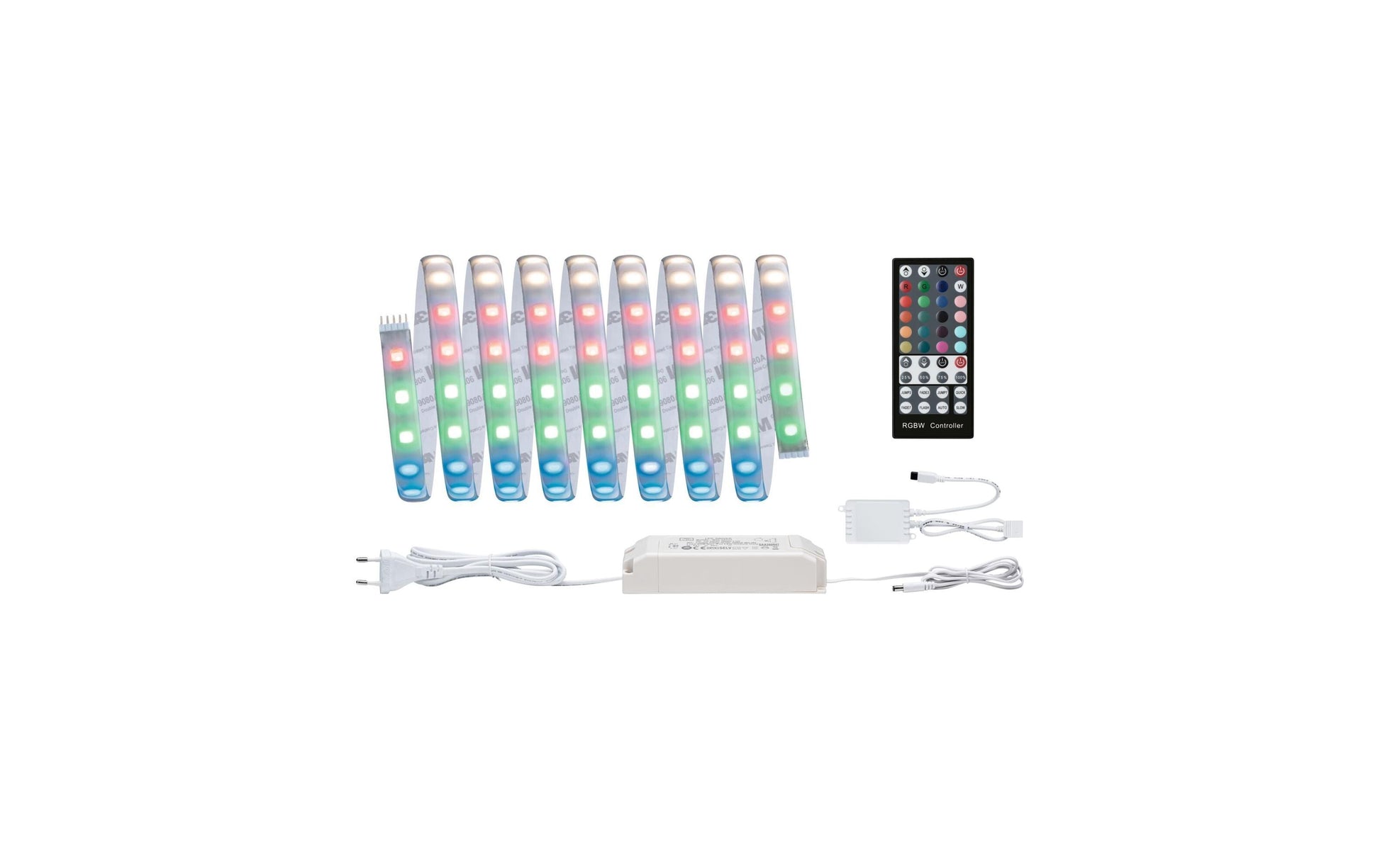 Paulmann LED-Strip MaxLED – Set, 3 m, 1260 lm, 36 W, RGBW, 2700 K, dimmbar, weiss, Netzteil, Fernbedienung