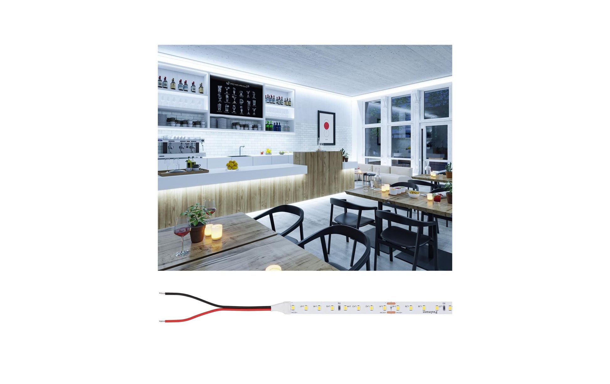 Paulmann LED-Strip 10 m – Kaltweiss 6500 K, 7500 lm, 42 W, dimmbar, 24 V – IP20 – Weiss