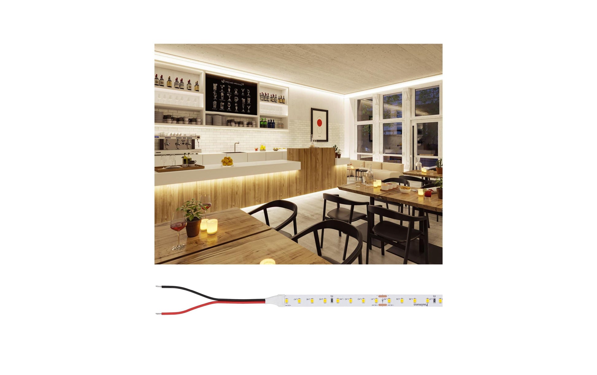 Paulmann LED-Strip Silver ProLED – 10 m, 7000 lm, 42 W, 3000 K, dimmbar, weiss, 24 V, ohne Netzteil