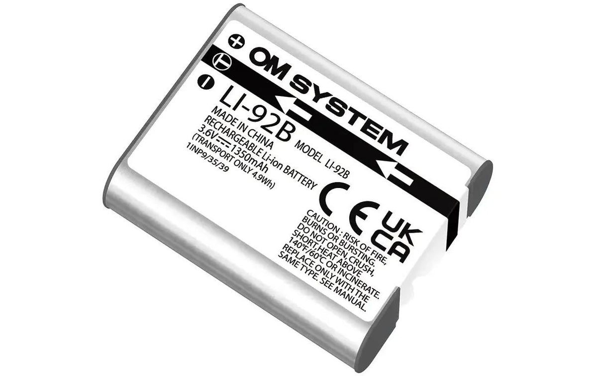 Om-system OM SYSTEM LI-92B Akku – Lithium-Ion, 1350 mAh, 3,6 V, 4,9 Wh – für TG-7, TG-6, TG-Tracker und andere