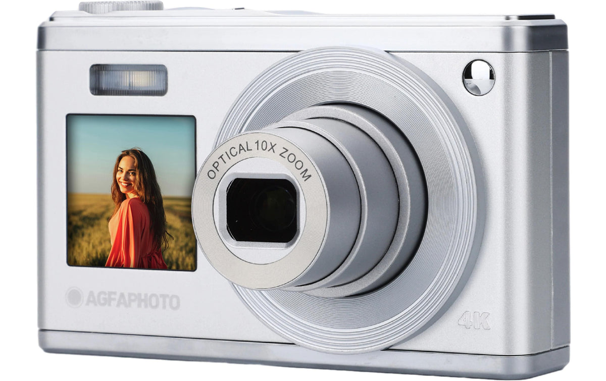 AgfaPhoto Realishot DC9200 – Kompaktkamera, 24 MP, 4K 30 fps, 10× optischer Zoom, Grau