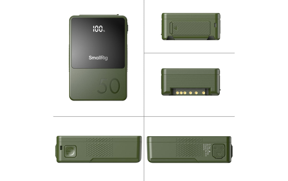 SmallRig V-Mount-Akku VB50 mini – 50 Wh, 14,8 V, 3400 mAh, Li-Ion, grün