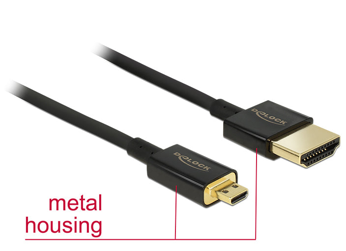 DeLOCK HDMI-Kabel, Mini HDMI, Schwarz, 85118