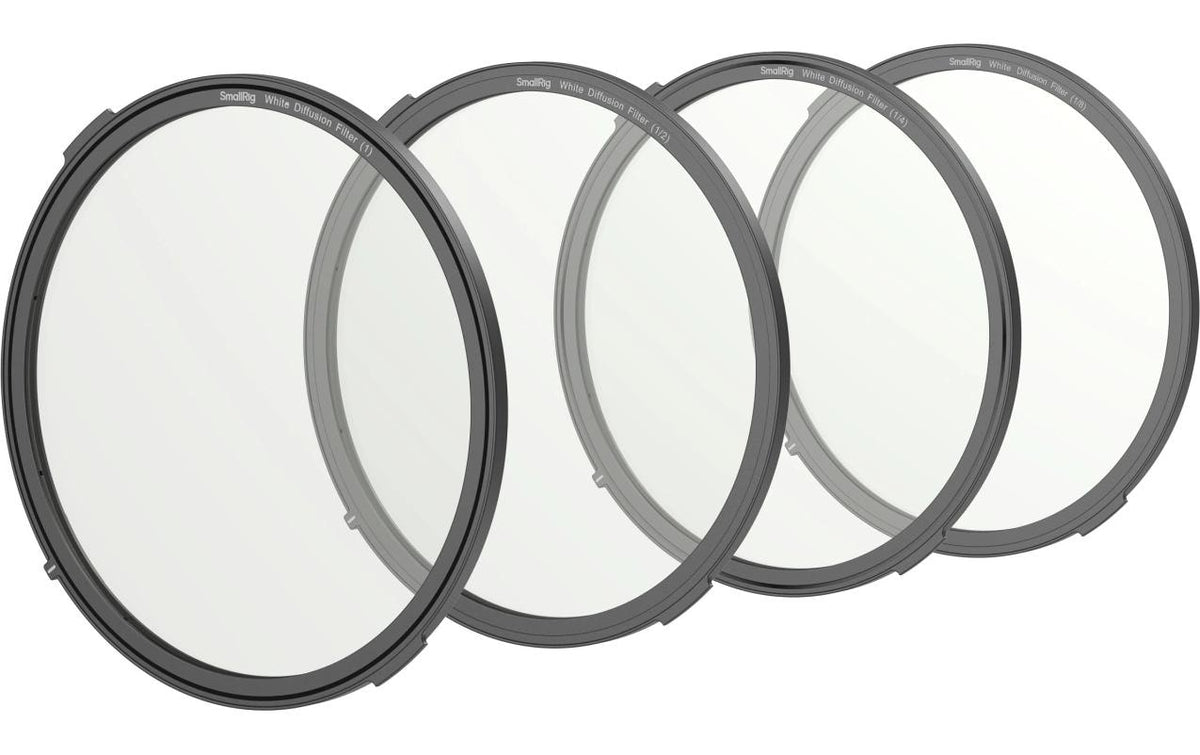 SmallRig 4652 Diffusionsfilter-Set 102,8 mm – 4 Filter, Tasche, Reinigungstuch – Weiss