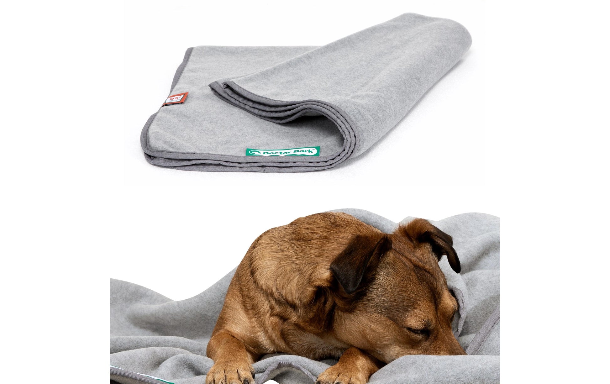 Doctor Bark Wohndecke – Fleece, Hellgrau – 100 × 70 cm – OEKO‑TEX Standard 100