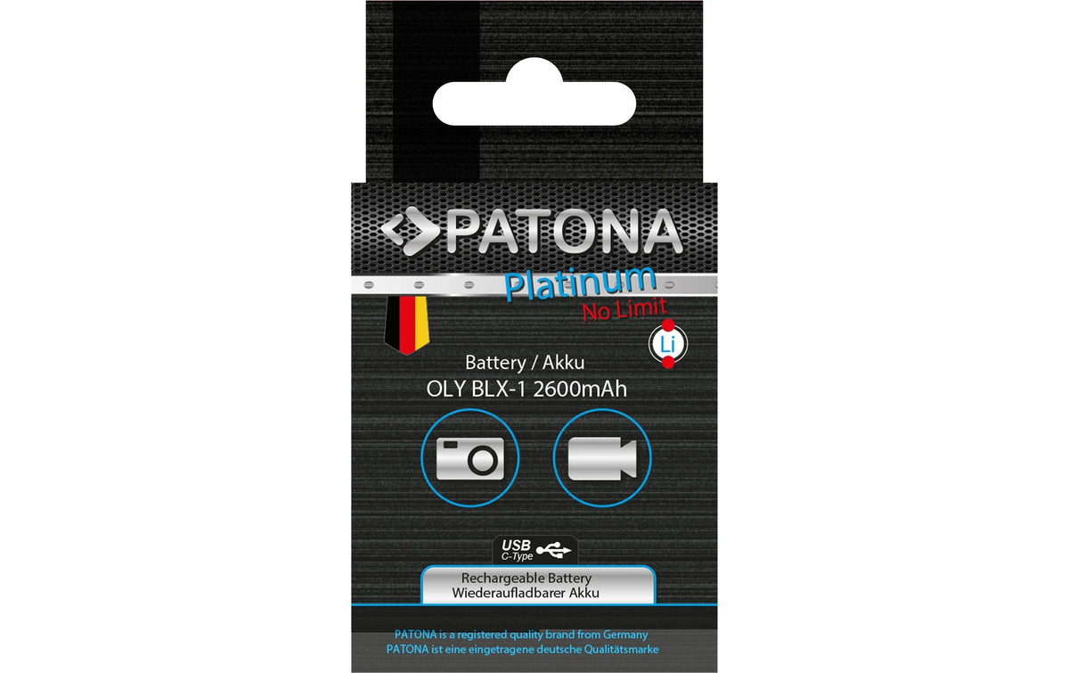 PATONA Platinum Akku – 2600 mAh, 7,2 V, USB-C – für Olympus OM-1
