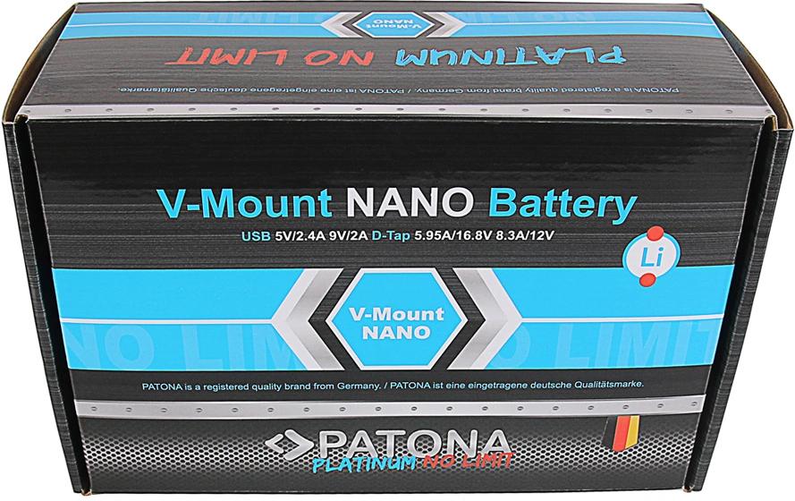 PATONA Platinum NANO V95 V-Mount Akku – 95 Wh, 14,8 V, 6400 mAh – für Sony DSR 600P, 650P, 652P und andere