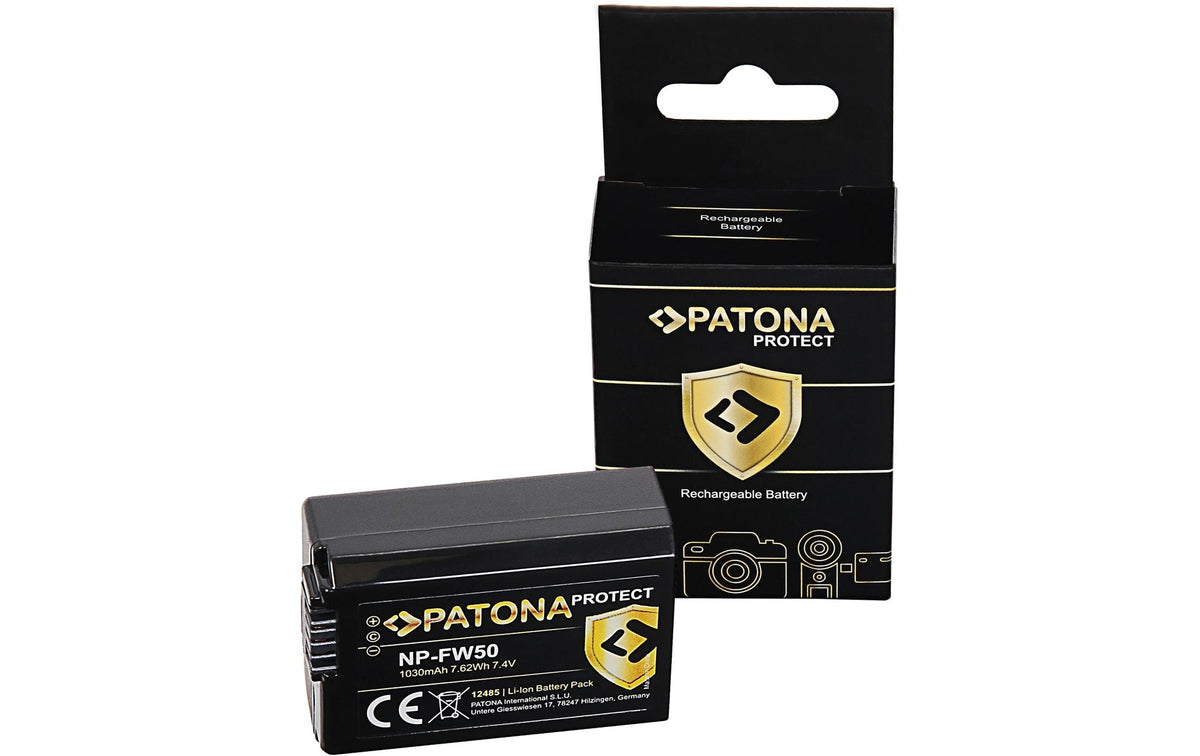 PATONA PROTECT Akku NP-FW50 – 1030 mAh, 7,4 V – für Sony Alpha 7, A5000, A5100 und andere