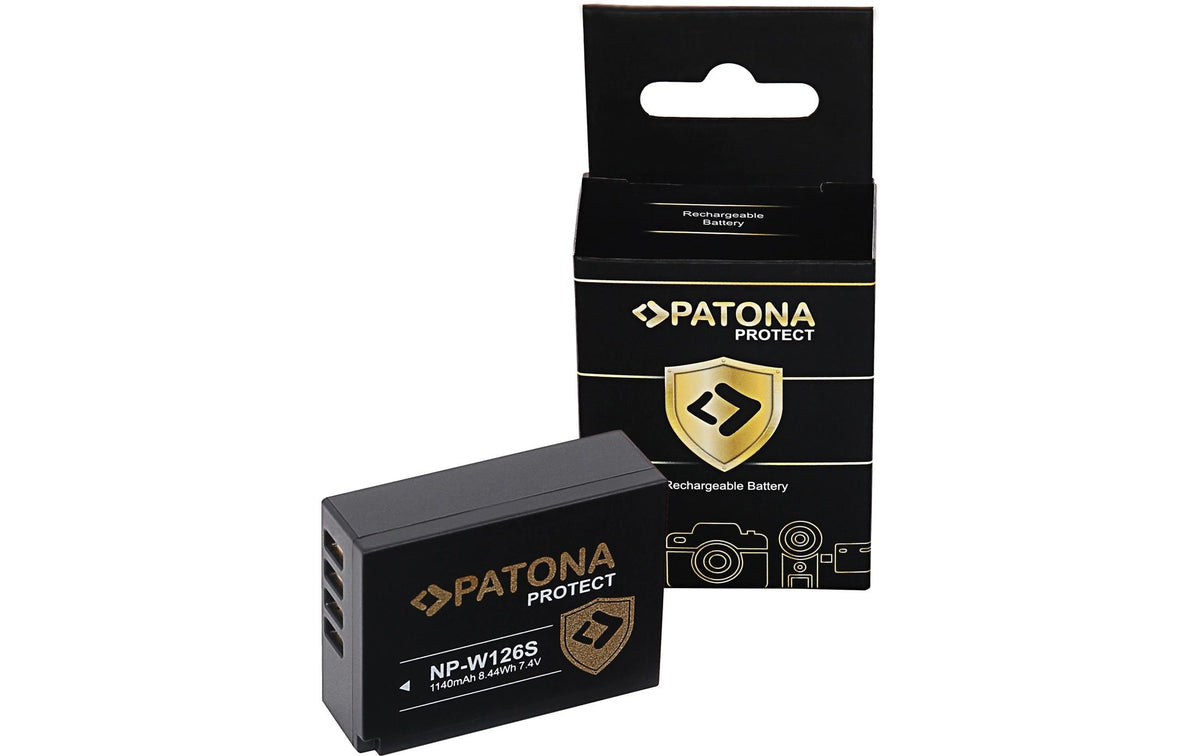 PATONA PROTECT NP-W126S Kameraakku – 1140 mAh, 7,4 V – für Fujifilm X-T3, VPB-XT3, NP-W126S u. a. – Schwarz