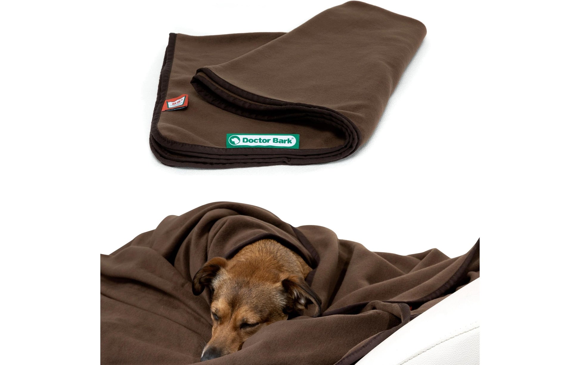 Doctor Bark Wohndecke – Fleece, Braun – 100 × 70 cm – OEKO‑TEX Standard 100
