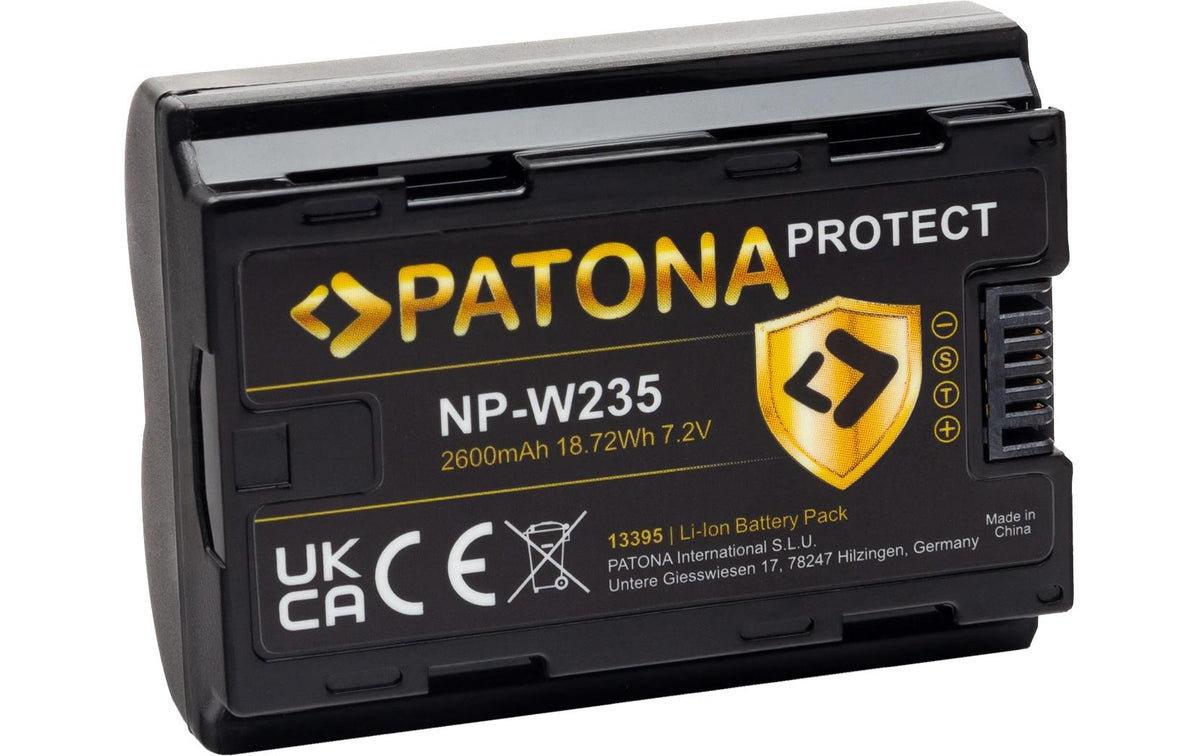 PATONA PROTECT Akku NP-W235 – 2600 mAh, 7,2 V Li-Ion – für Fujifilm GFX100RF, GFX100, GFX50S II und andere