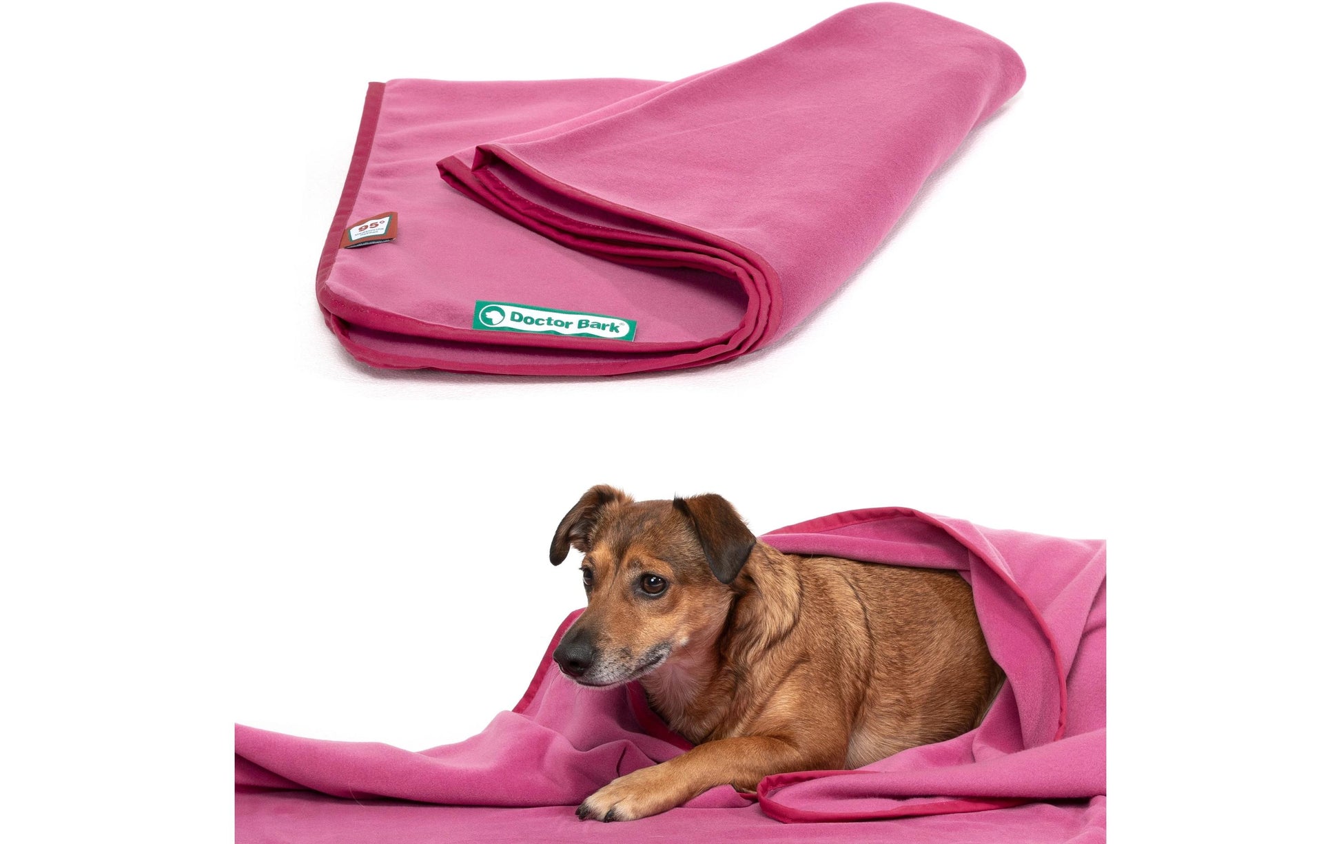 Doctor Bark Wohndecke – Fleece, Pink – 120 × 90 cm – OEKO-TEX Standard 100