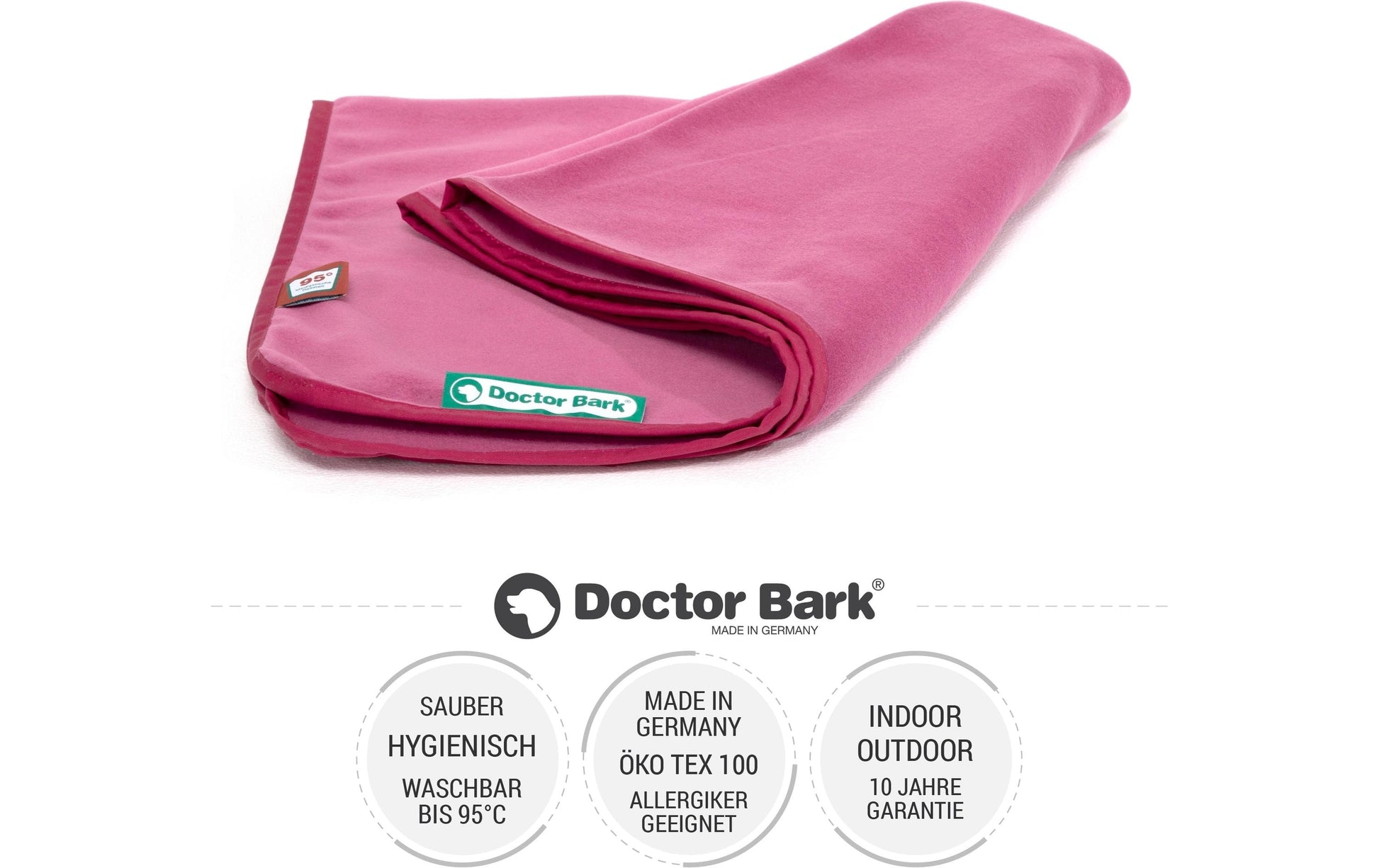 Doctor Bark Wohndecke – Fleece, Pink – 140 × 100 cm – OEKO‑TEX Standard 100
