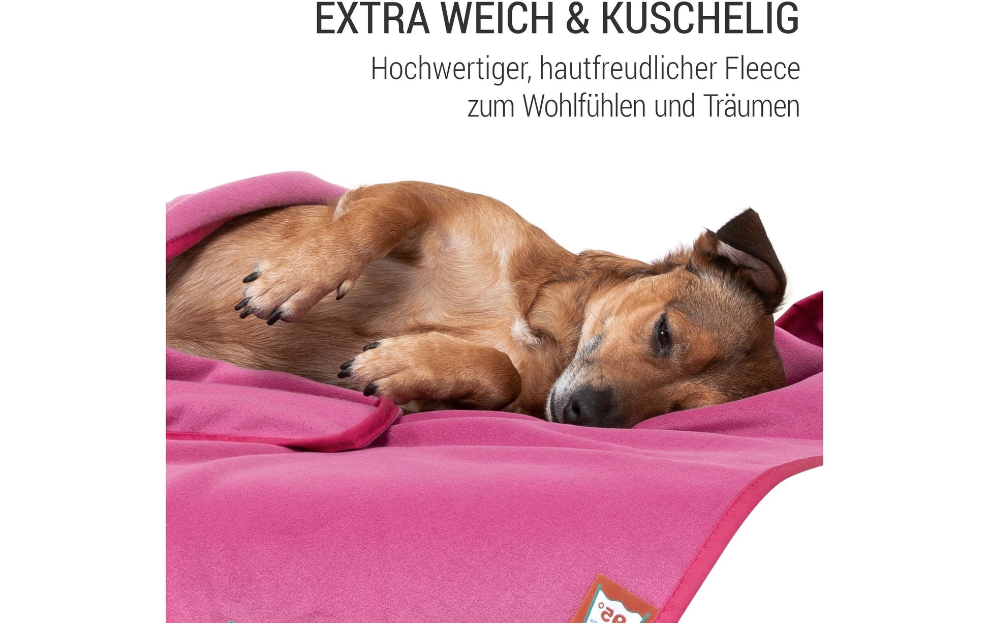 Doctor Bark Wohndecke – Fleece, Pink – 100 × 70 cm – OEKO-TEX Standard 100