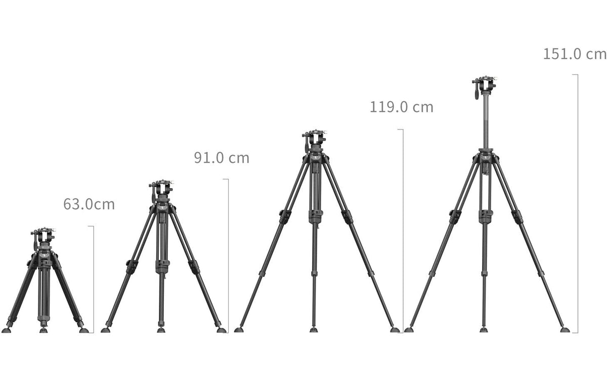SmallRig AD-50 Pro Video-Stativ – bis 151 cm – Traglast 6 kg – Carbon/Schwarz