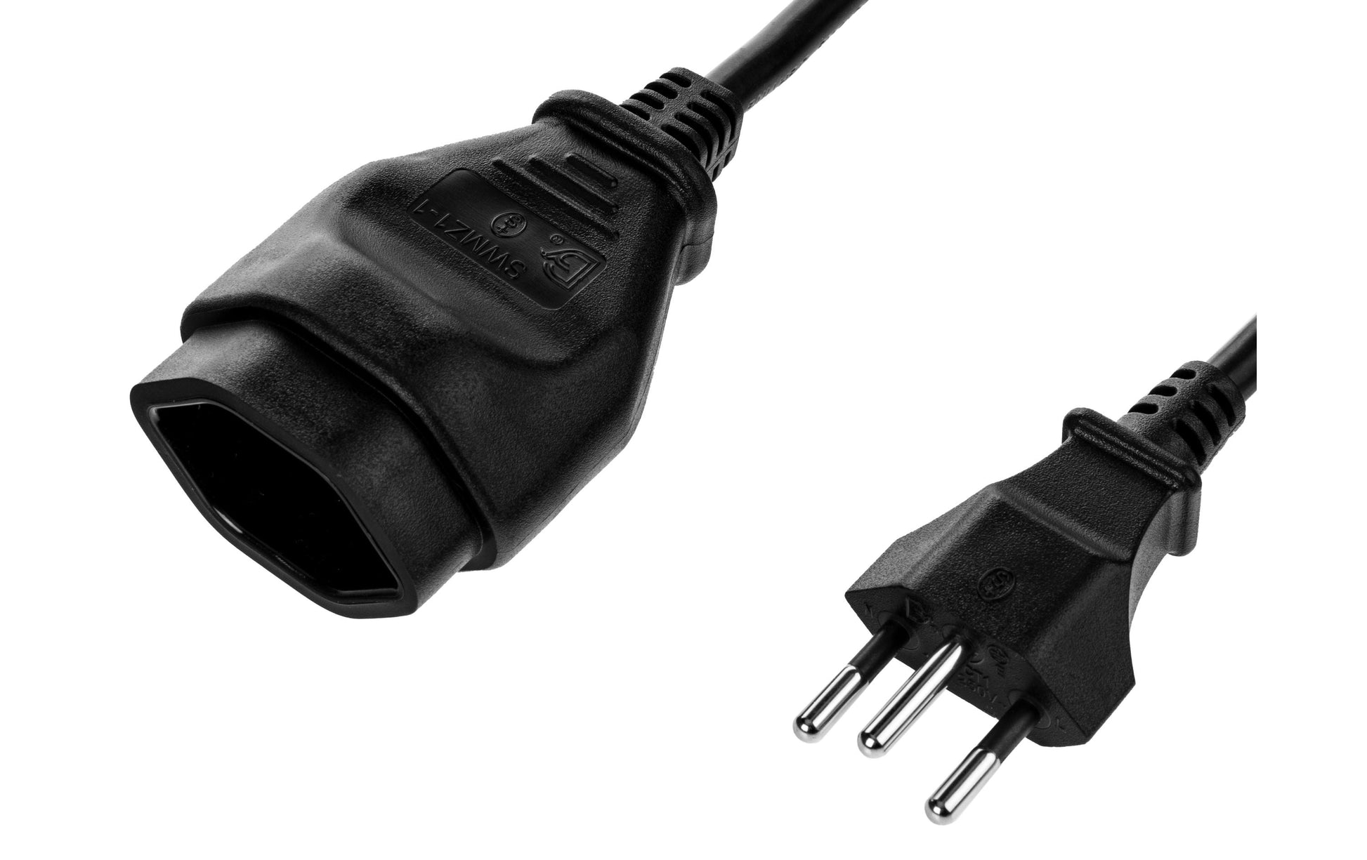 Furber. Verlängerungskabel – T12–T13, 5 m, H05VV‑F, 3×1 mm², Schwarz, 2er-Set