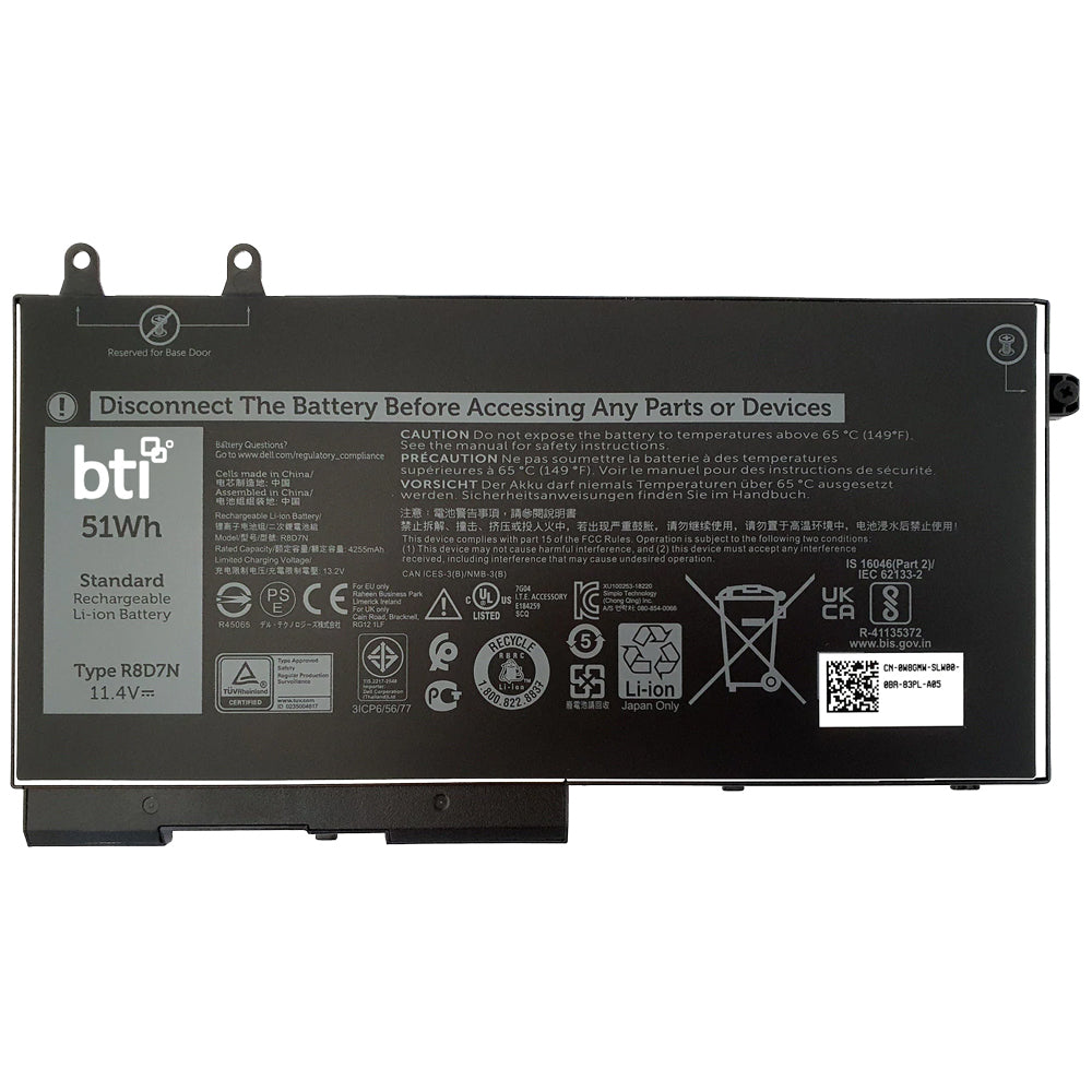 BTI Notebook-Akku – für Dell Latitude 5420 – 49 Wh, 11,4 V (3 Zellen) – Schwarz