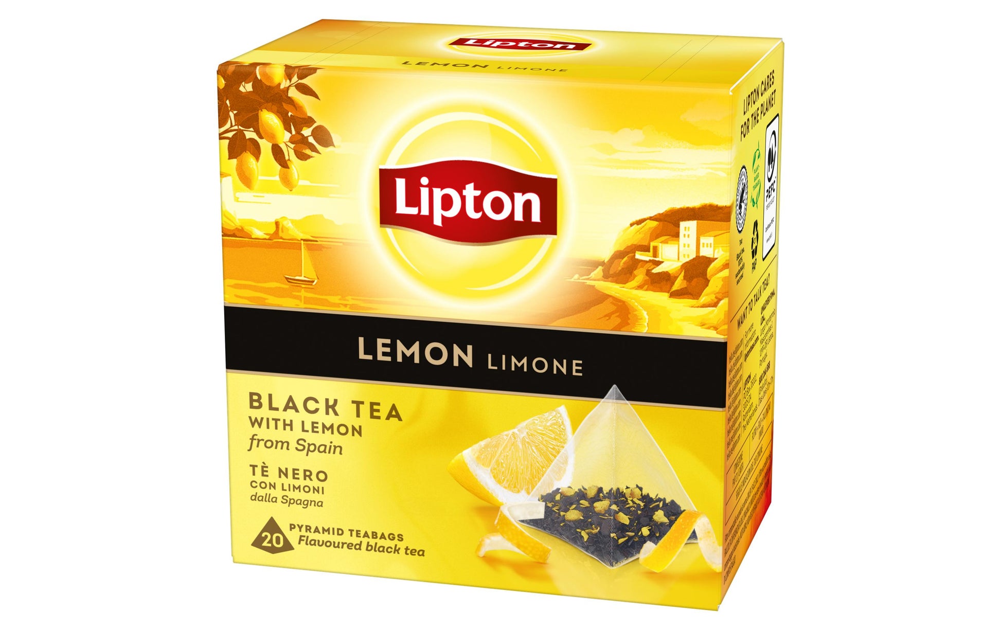Lipton Schwarztee Zitrone – Teebeutel 20 Beutel – Fairtrade