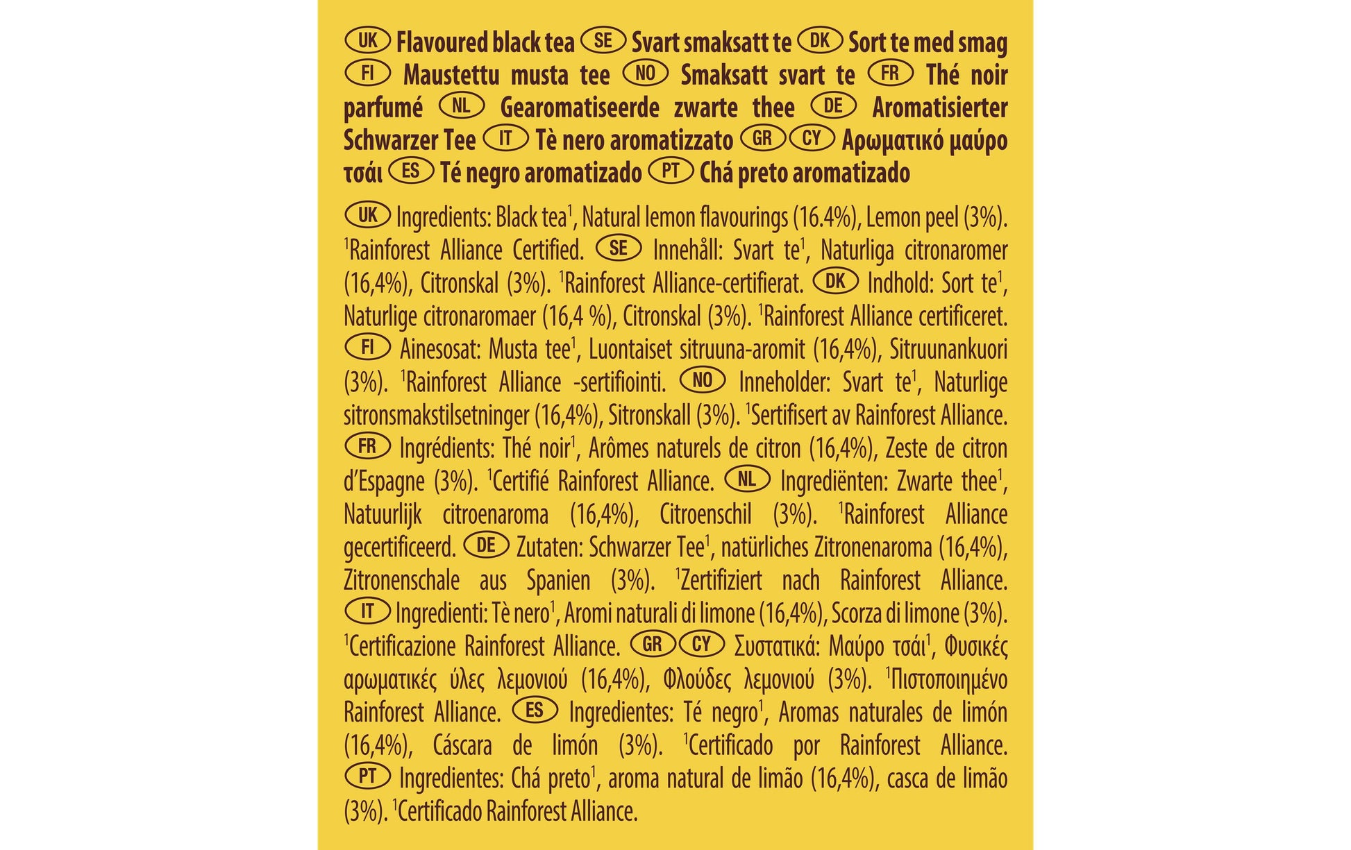 Lipton Schwarztee Zitrone – Teebeutel 20 Beutel – Fairtrade